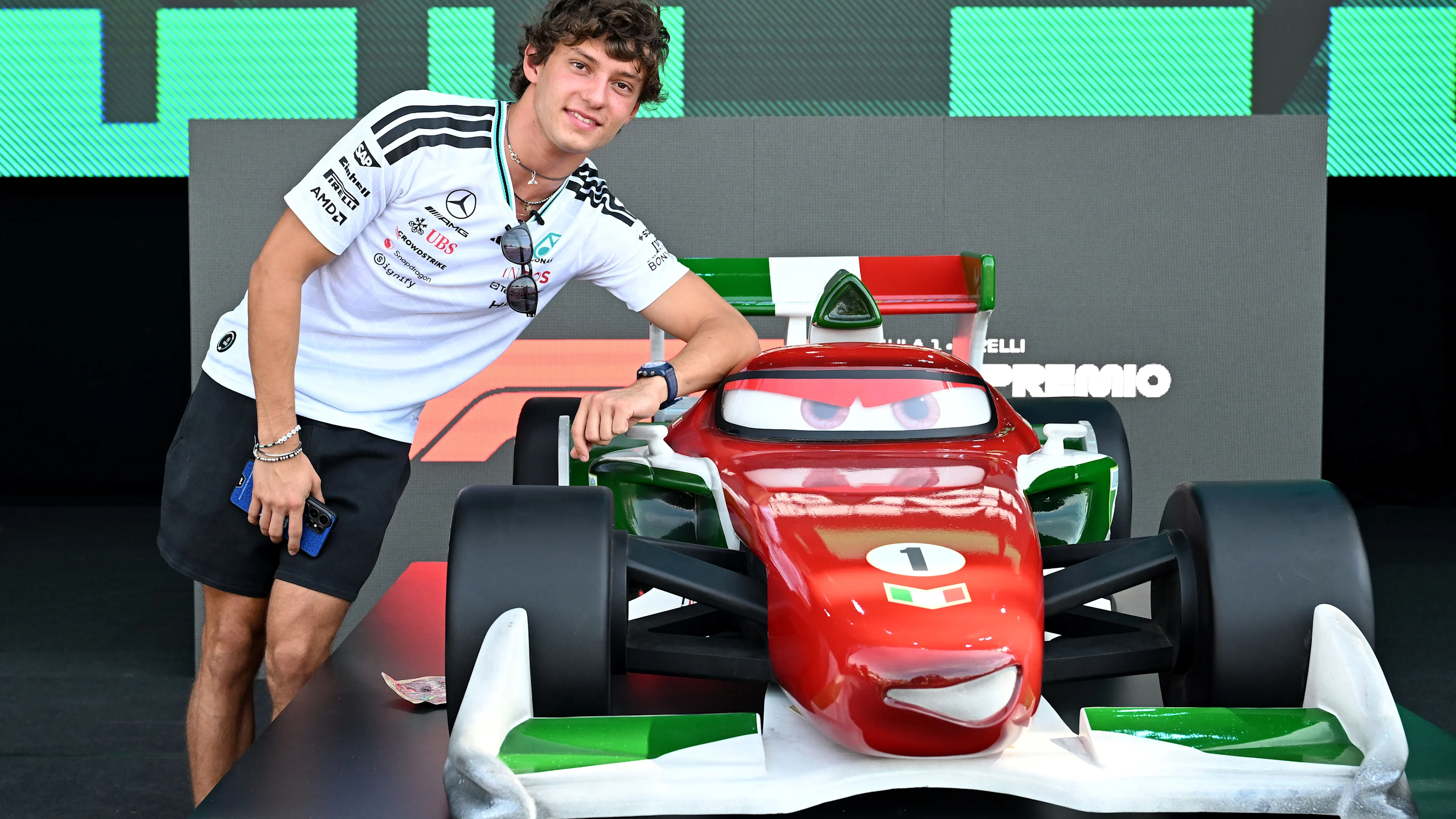 MONZA, ITALY - SEPTEMBER 05: Andrea Kimi Antonelli of Italy and Mercedes AMG Petronas F1 Team looks