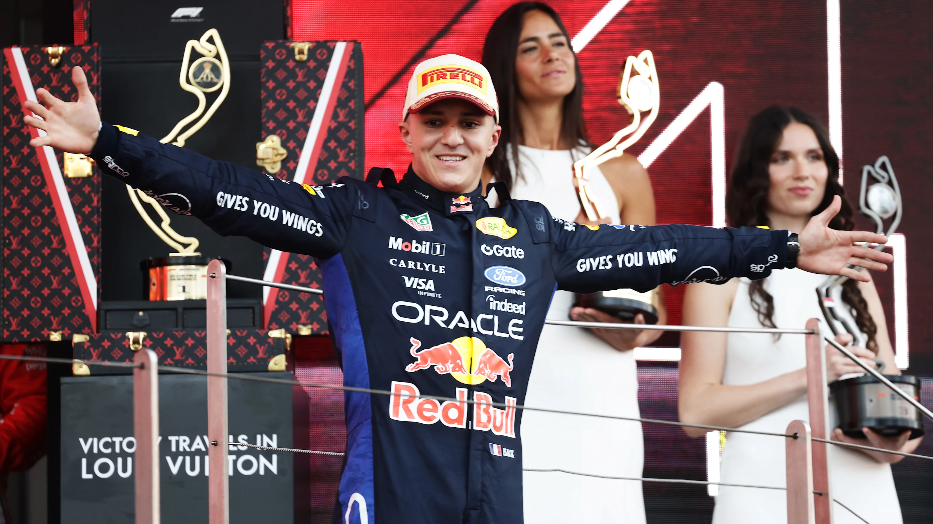 MONTE-CARLO, MONACO - JUNE 07: Third placed Isack Hadjar of France and Oracle Red Bull Racing