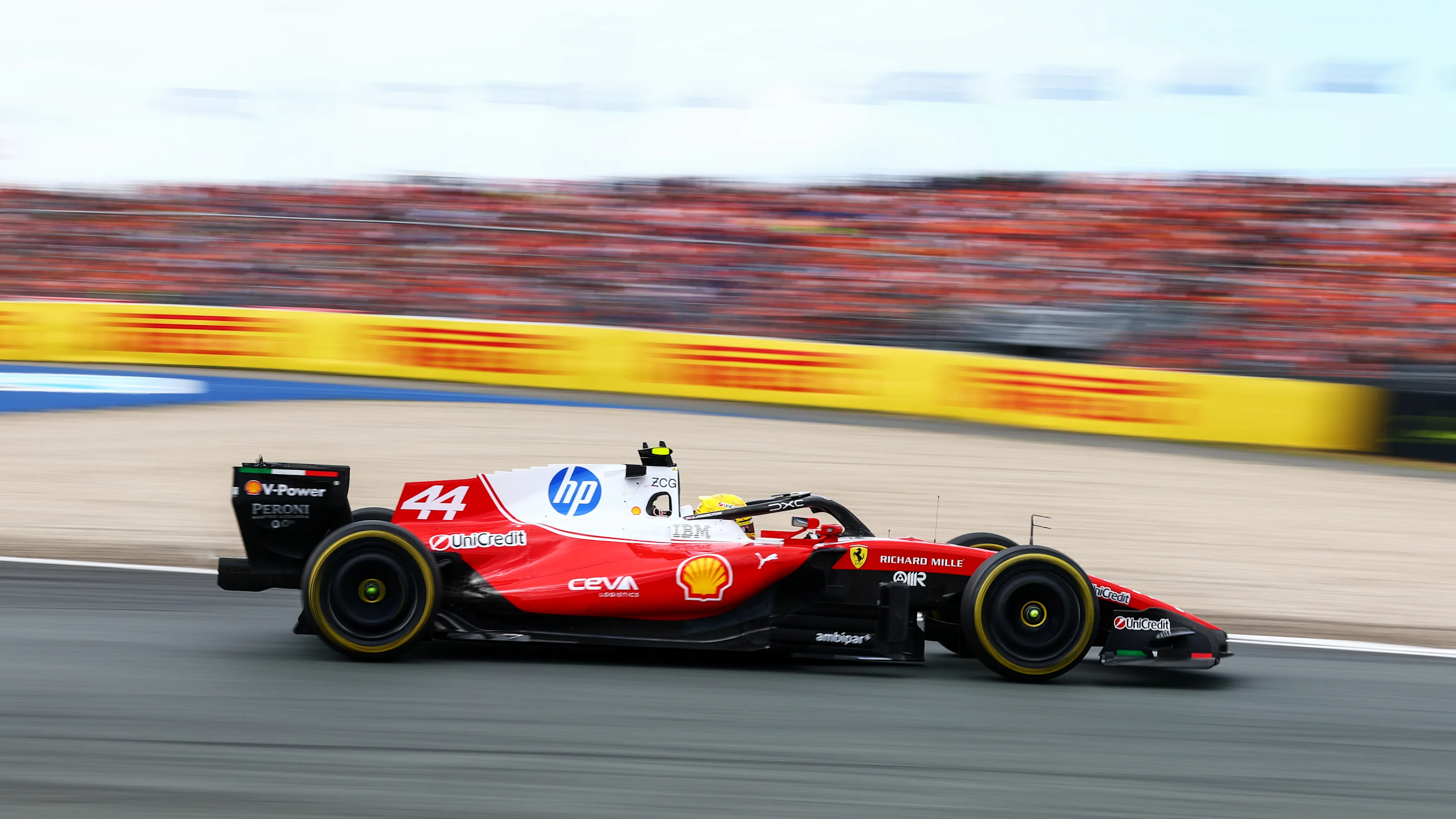 ZANDVOORT, NETHERLANDS - AUGUST 22: Lewis Hamilton of Great Britain driving the (44) Scuderia