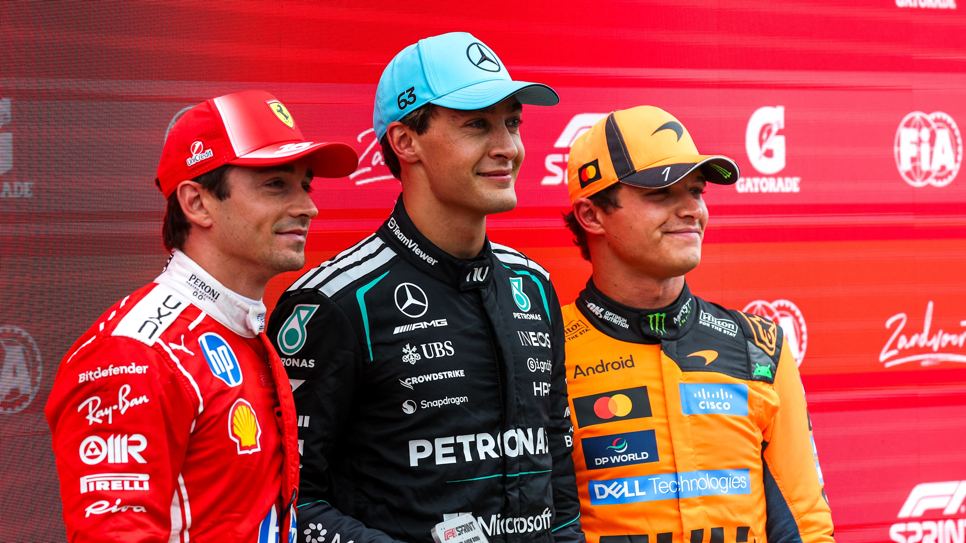 ZANDVOORT, NETHERLANDS - AUGUST 22: Sprint winner George Russell of Great Britain and Mercedes AMG