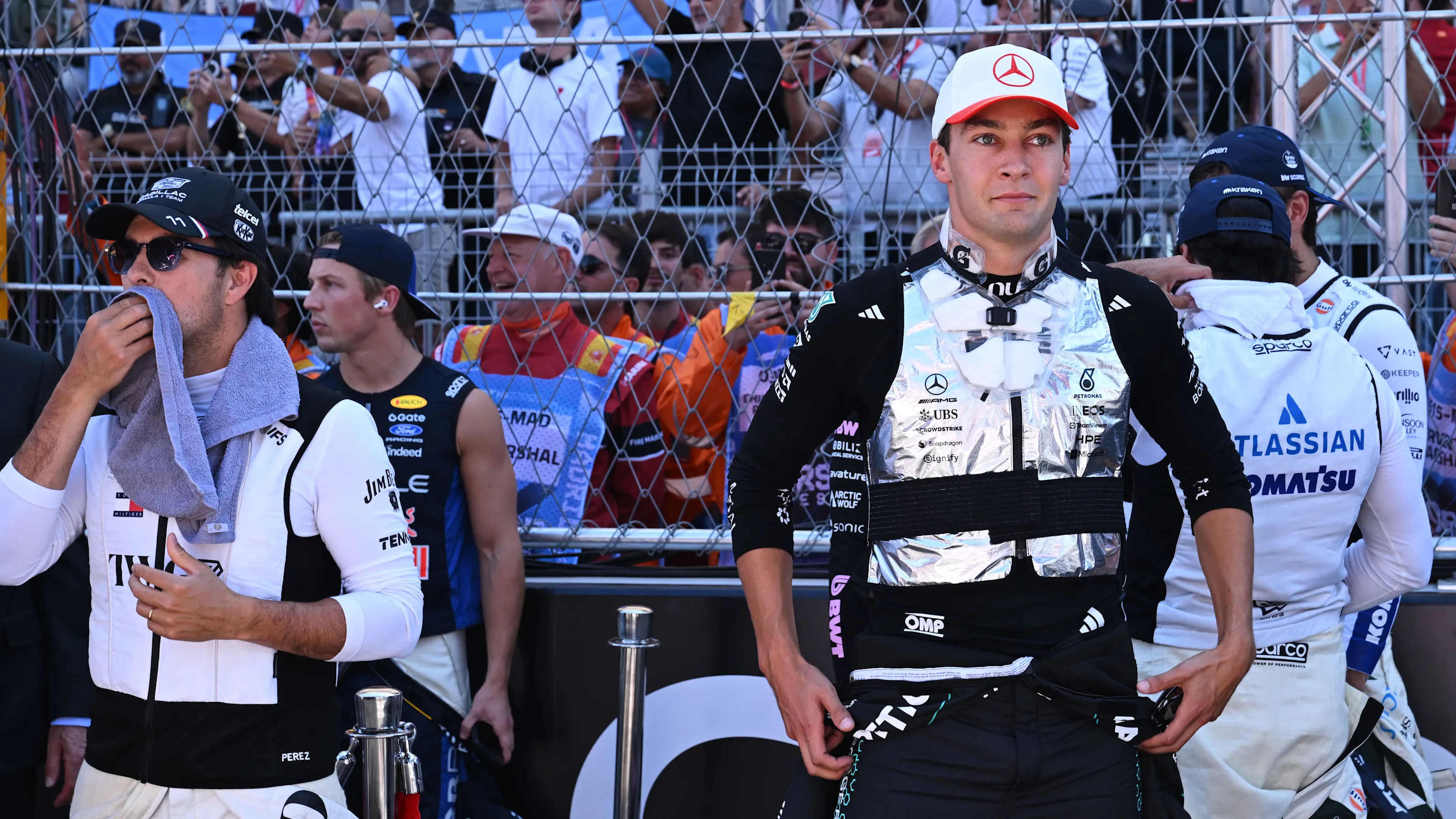 MADRID, SPAIN - SEPTEMBER 13: George Russell of Great Britain and Mercedes AMG Petronas F1 Team