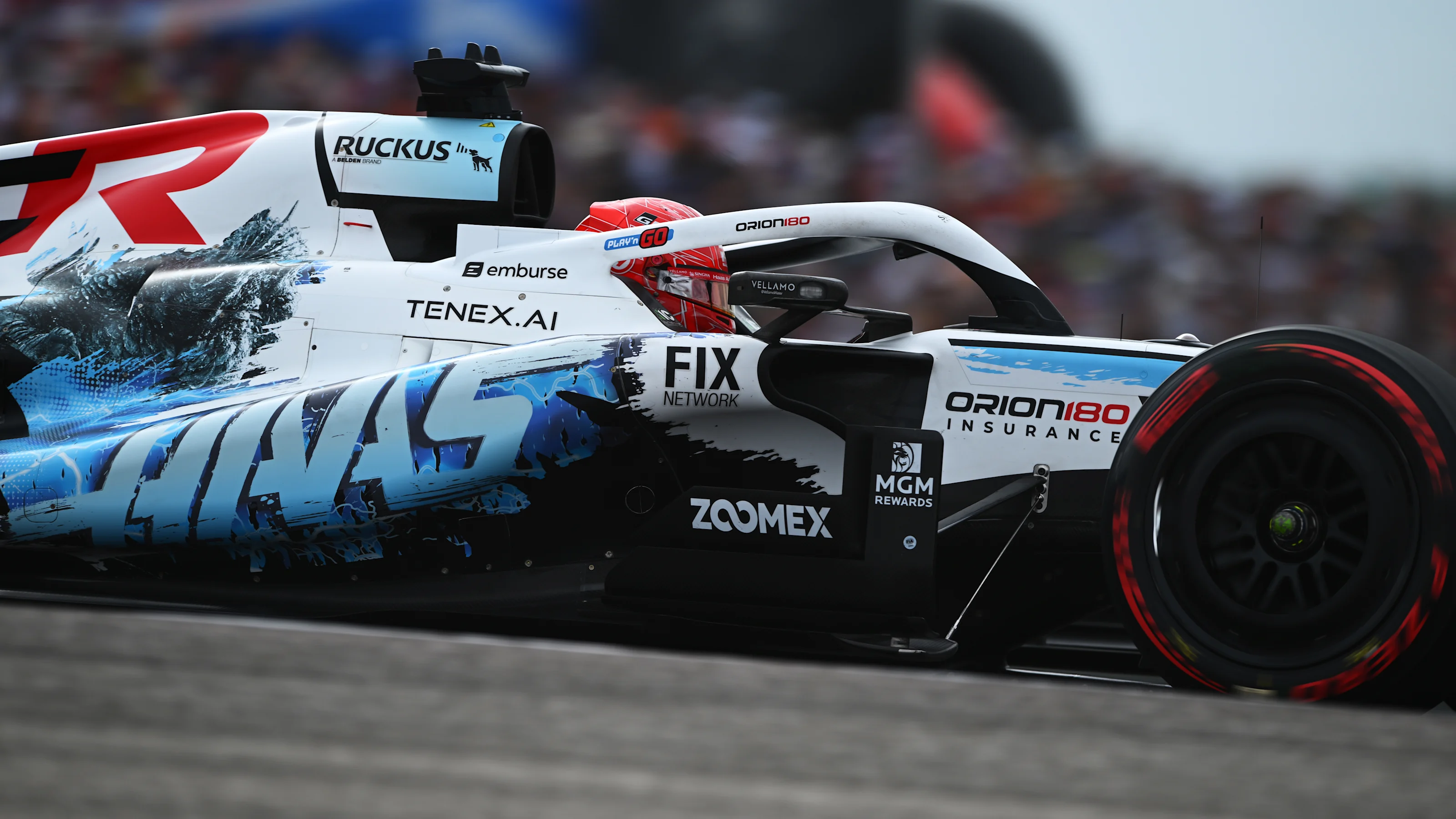 AUSTIN, TEXAS - OCTOBER 25: Esteban Ocon of France driving the (31) Haas F1 VF-26 Ferrari on track