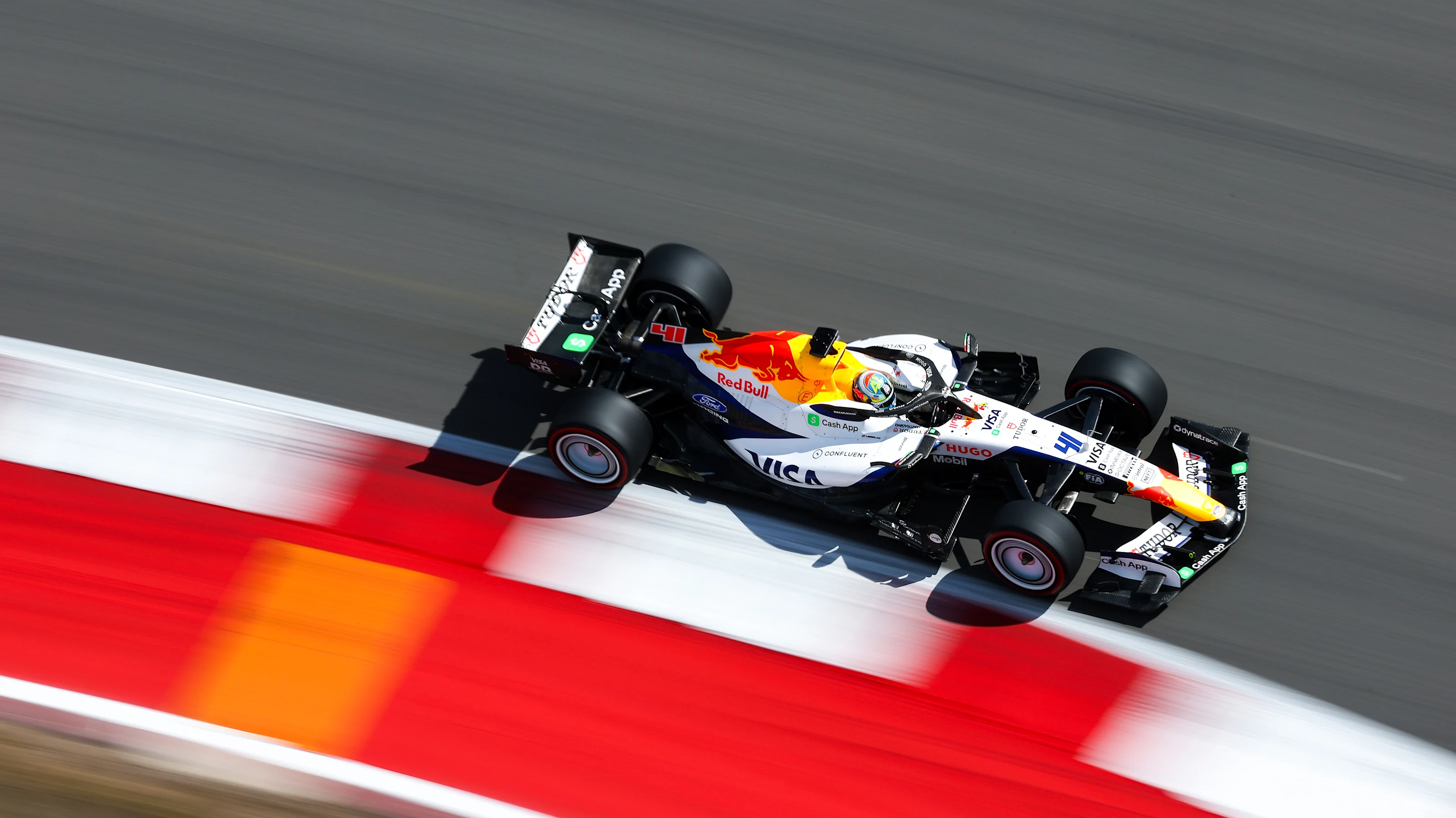 AUSTIN, TEXAS - OCTOBER 24: Arvid Lindblad of Great Britain driving the (41) Visa Cash App Racing