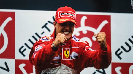 SUZUKA, JAPAN - OCTOBER 08: Michael Schumacher, 1st position, celebrates victory and securing his