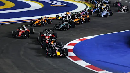 SINGAPORE, SINGAPORE - OCTOBER 11: Max Verstappen of the Netherlands driving the (3) Oracle Red