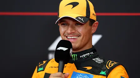 BUDAPEST, HUNGARY - JULY 25: Pole position qualifier Lando Norris of Great Britain and McLaren in
