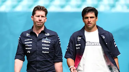MIAMI, FLORIDA - APRIL 30: James Vowles, Team Principal of Williams and Carlos Sainz of Spain and