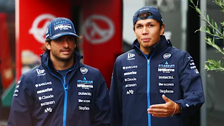 ZANDVOORT, NETHERLANDS - AUGUST 21: Carlos Sainz of Spain and Williams and Alexander Albon of