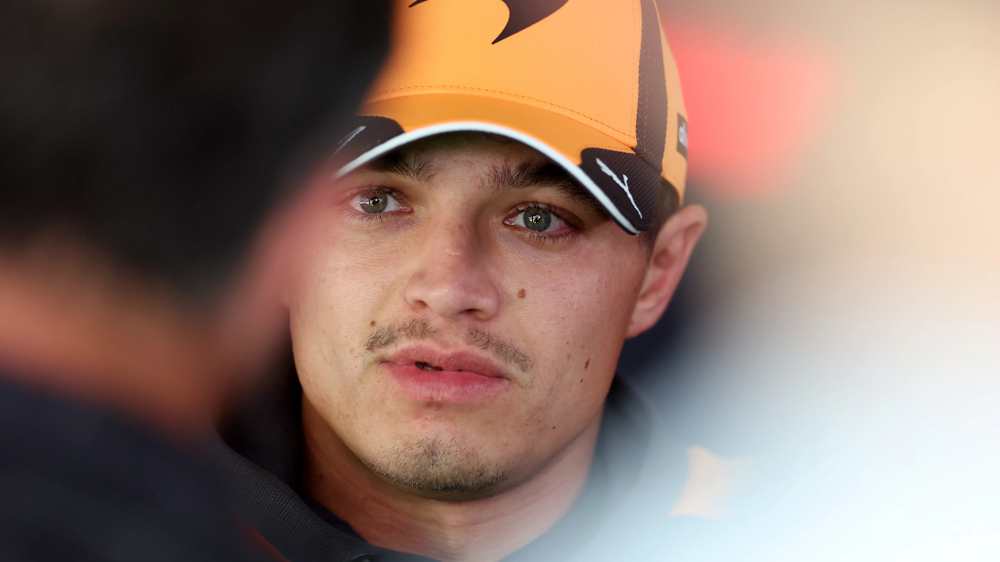Lando Norris speaking at the 2026 United States Grand Prix in Austin