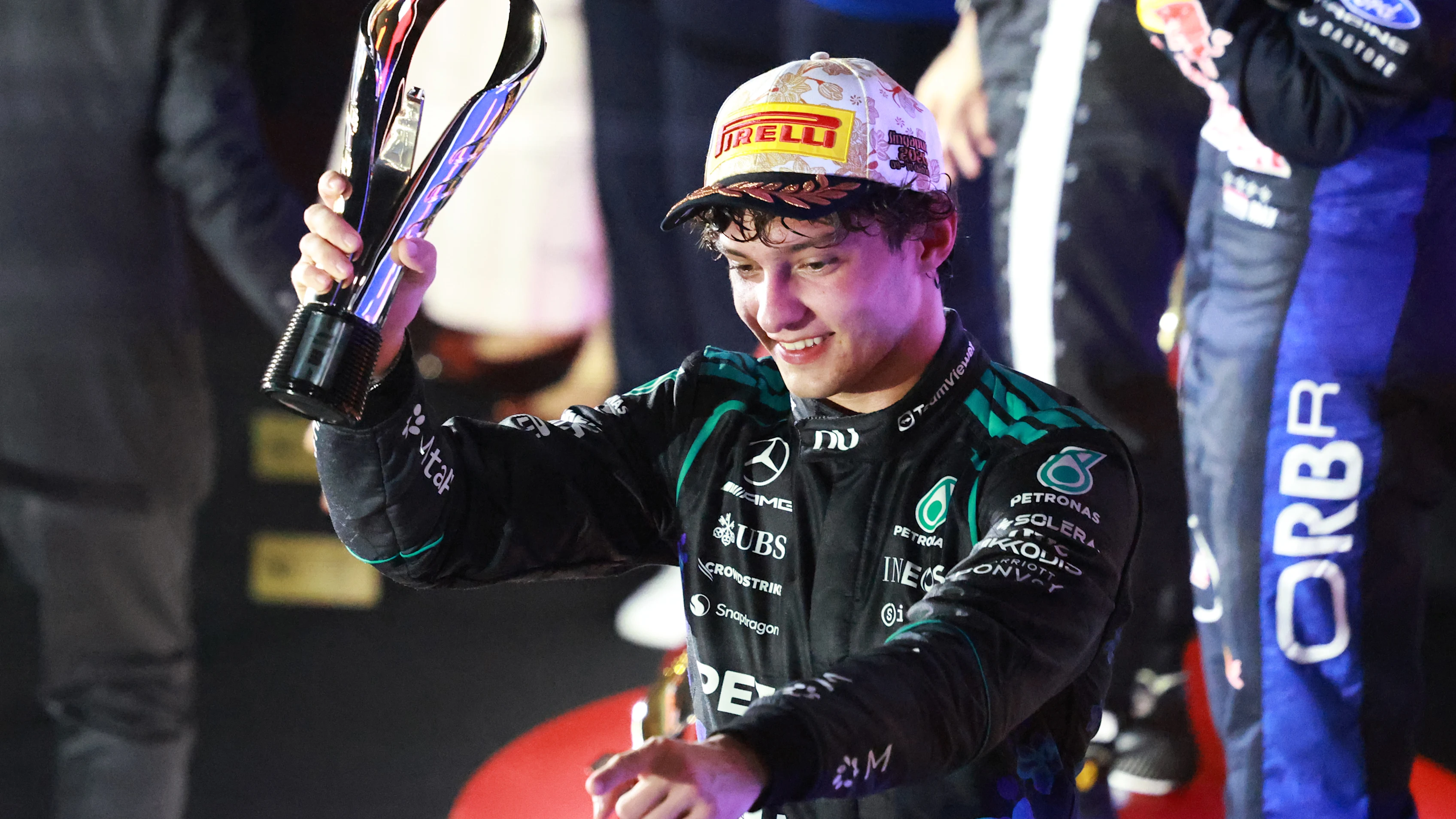 Kimi Antonelli in Mercedes colours during the 2026 Singapore Grand Prix