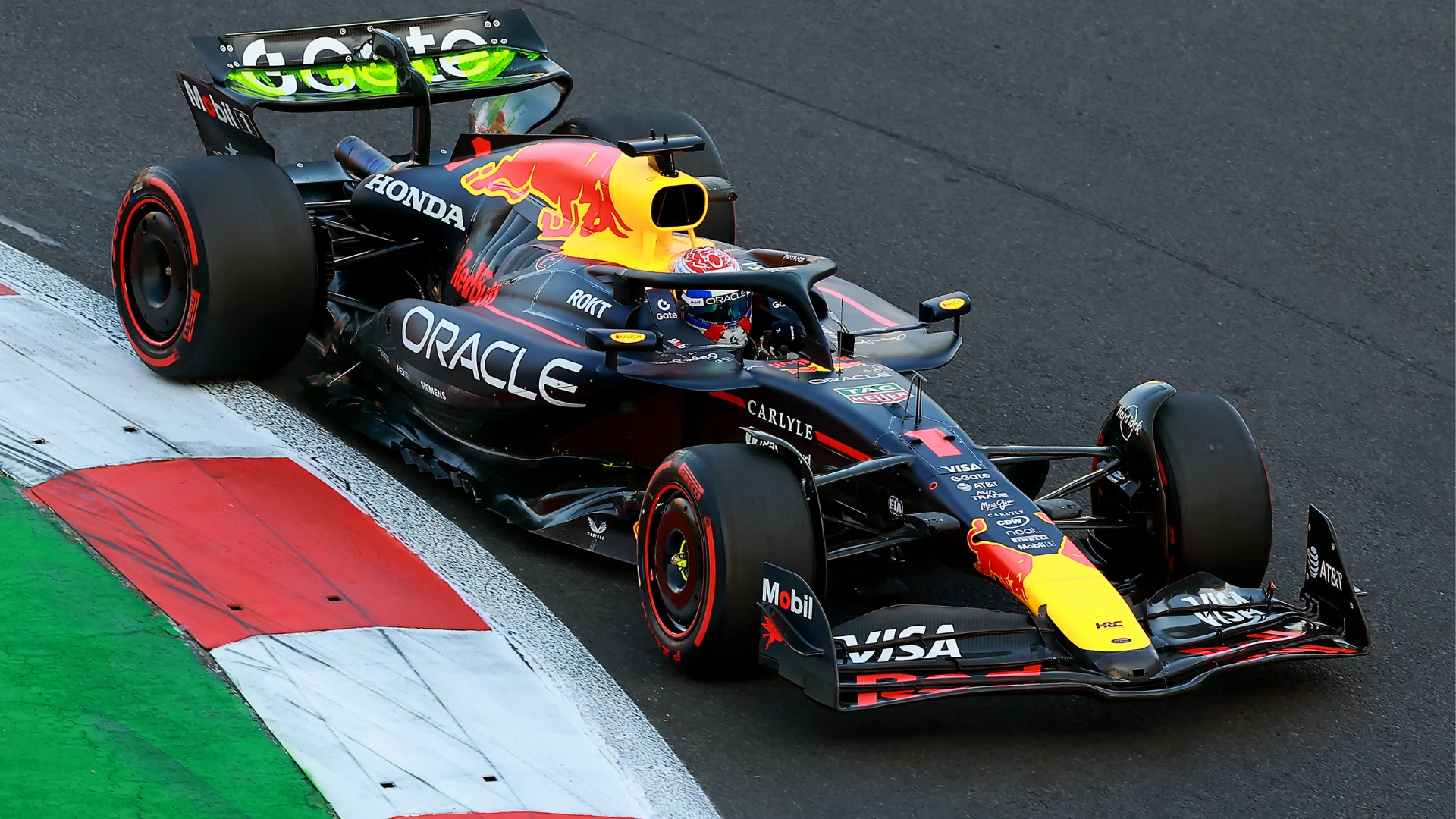 Max Verstappen leads Charles Leclerc and Kimi Antonelli during second practice in Mexico Max Verstappen leads Charles Leclerc and Kimi Antonelli during second practice in Mexico