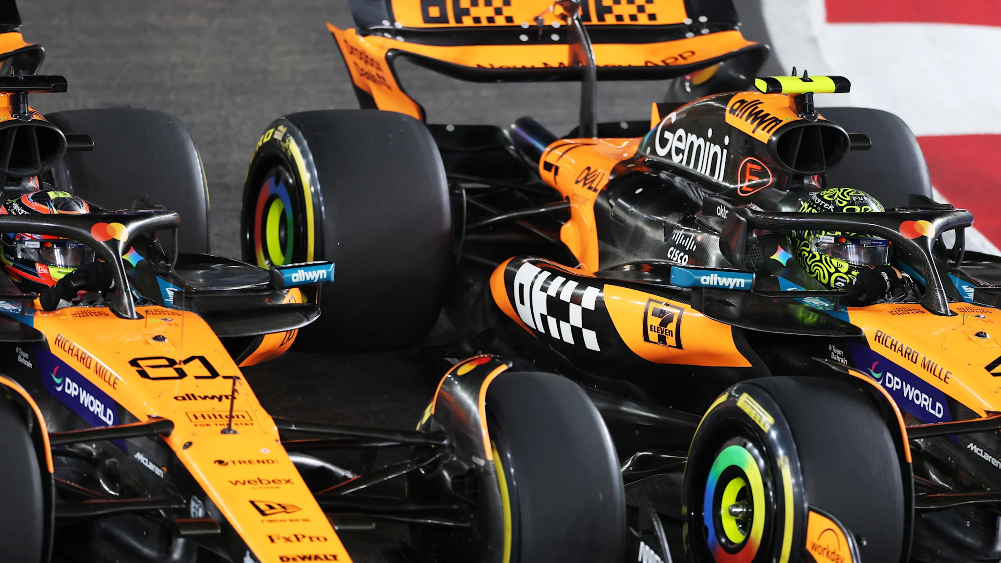 Norris and Piastri share views after first-lap contact in Singapore