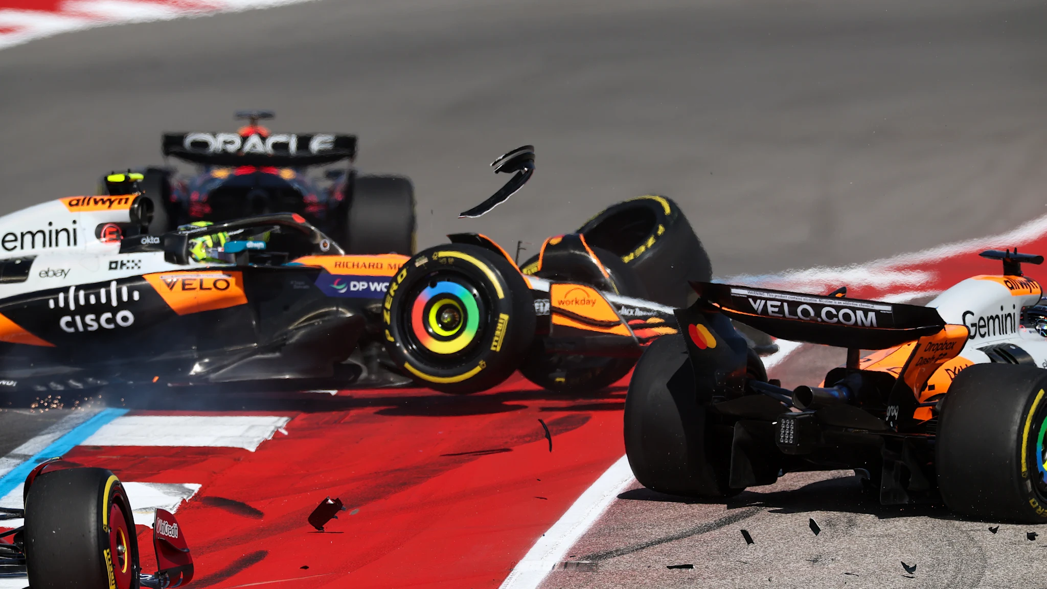 Norris and Piastri react to Lap 1 exit in Austin Sprint