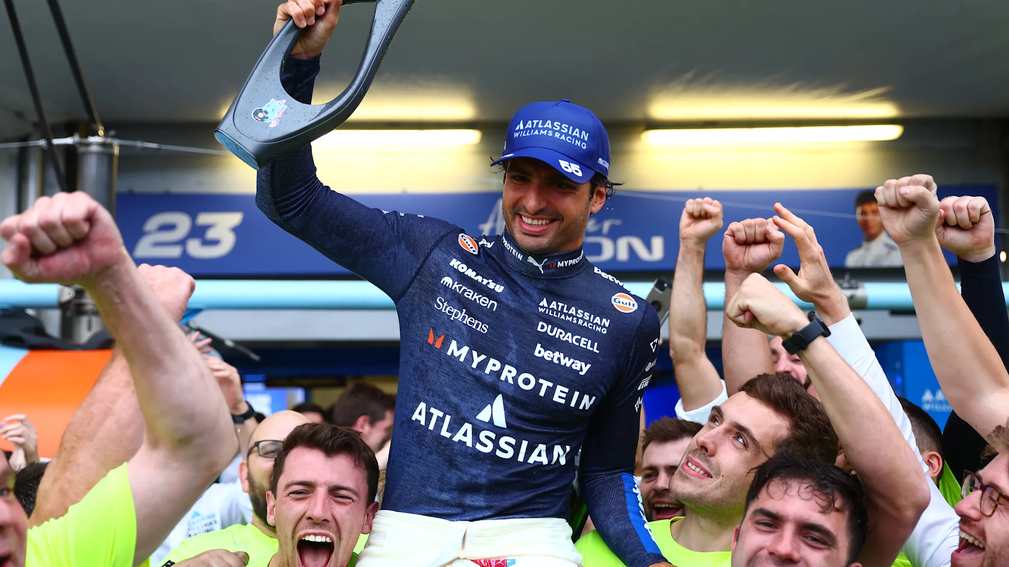 Carlos Sainz revels in magical Azerbaijan Grand Prix podium for Williams that ‘tastes even better than my first’