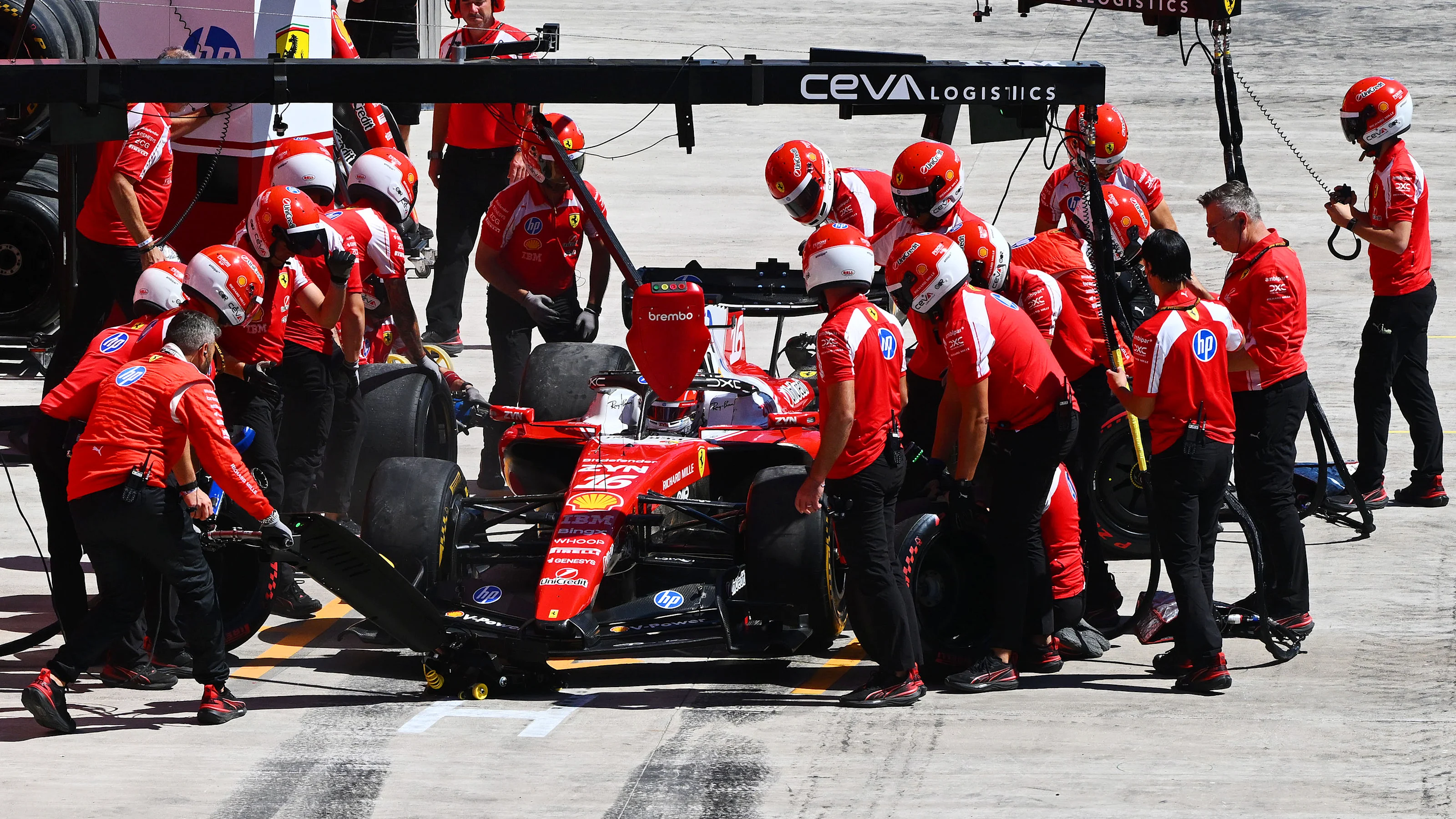 MADRID, SPAIN - SEPTEMBER 12: Charles Leclerc of Monaco driving the (16) Scuderia Ferrari SF-26