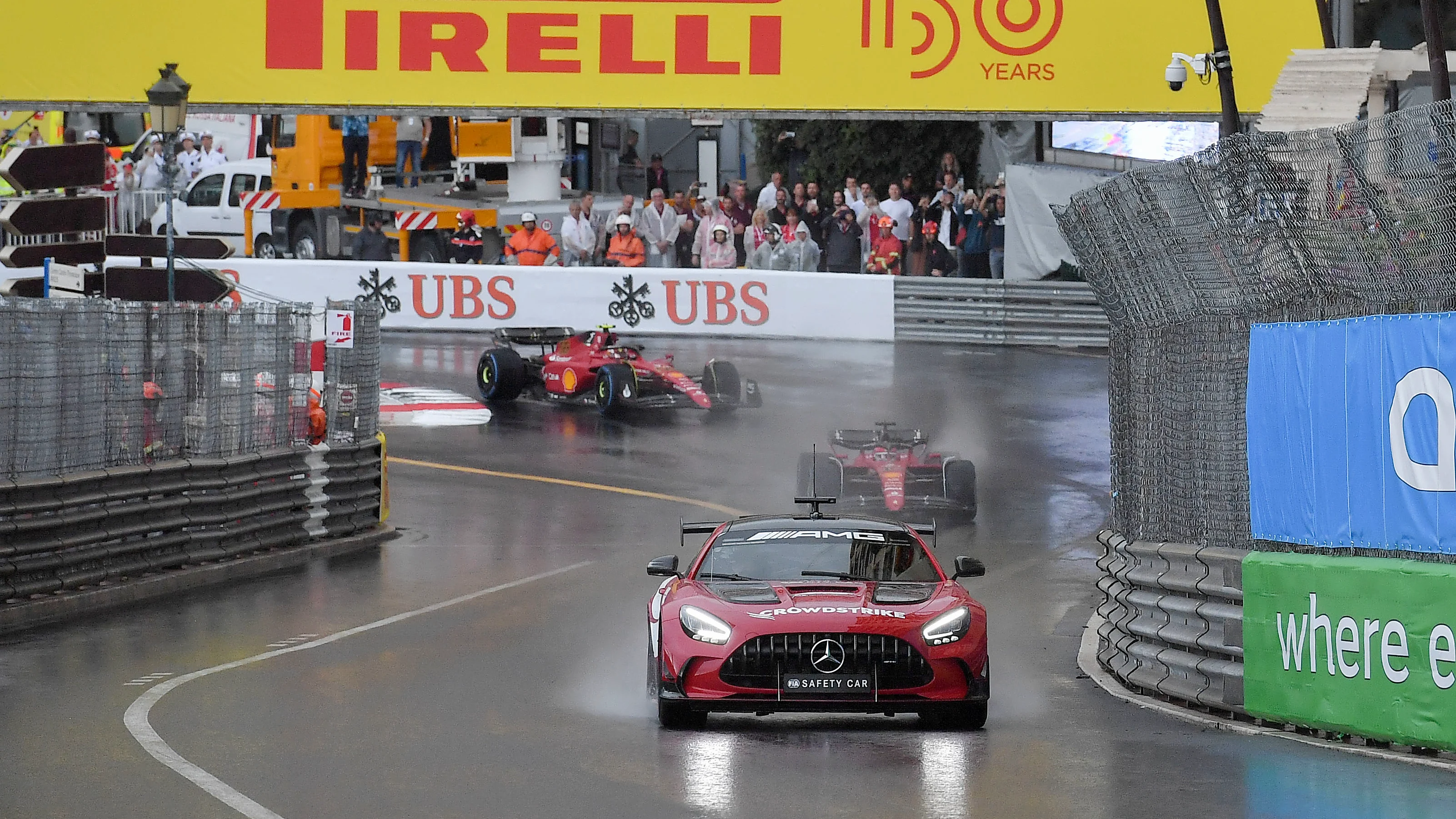 MONTE-CARLO, MONACO - MAY 29: The F1 safety car leads the field during the F1 Grand Prix of Monaco