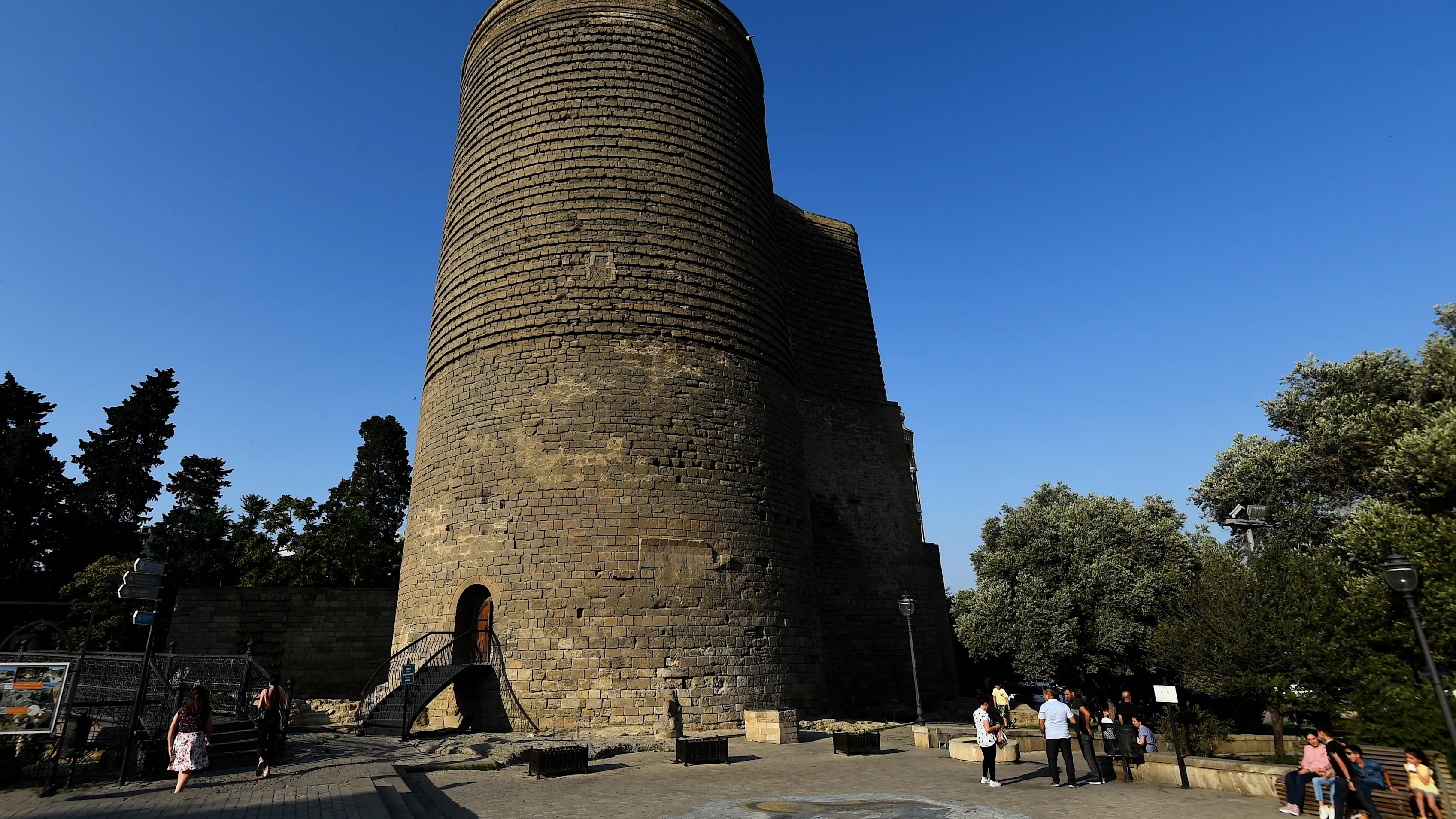 BAKU, AZERBAIJAN - JUNE 30: A general view of The Maiden Tower on June 30, 2021 in Baku,