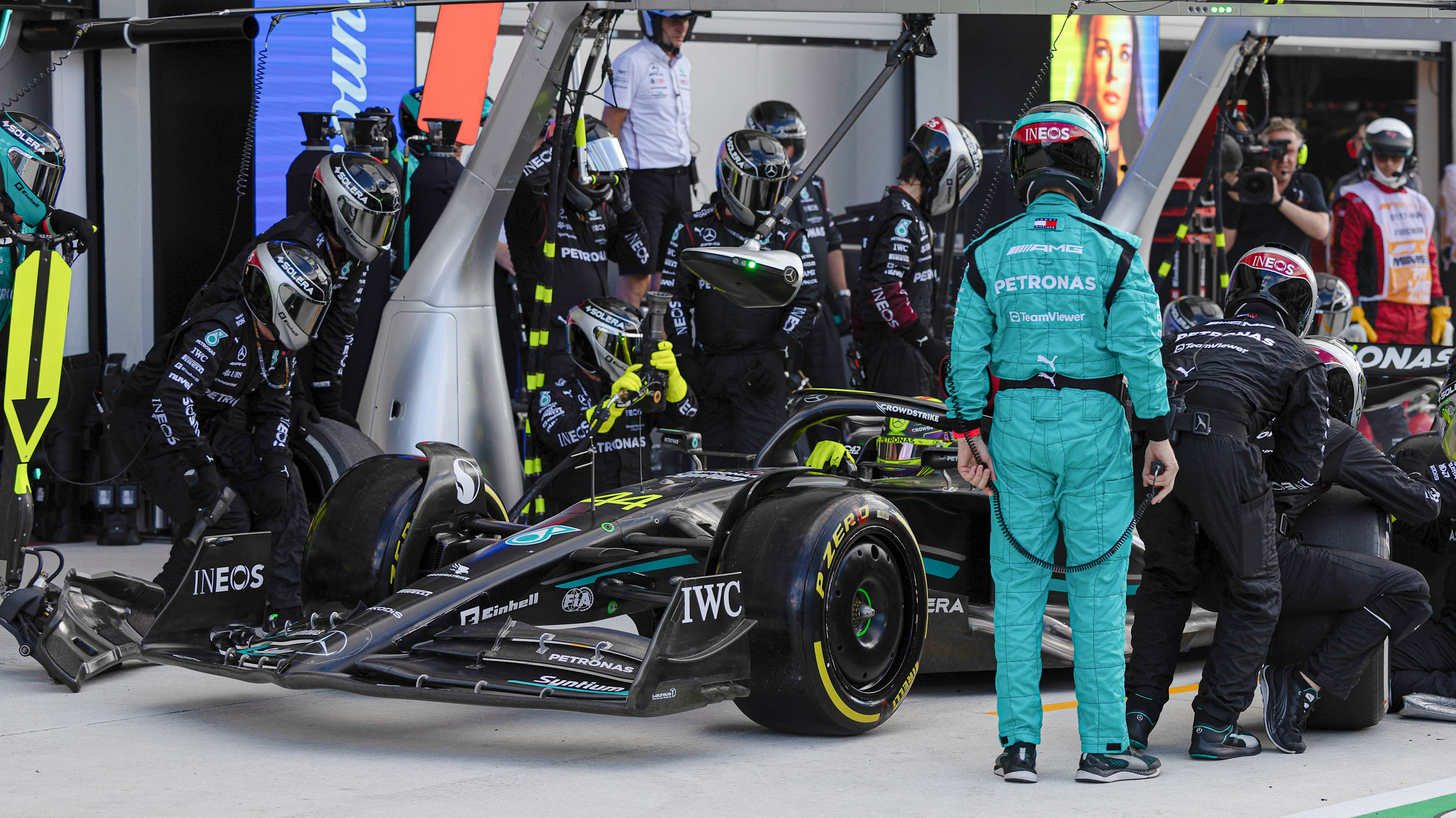 MIAMI, FLORIDA - MAY 07: Lewis Hamilton of Great Britain driving the (44) Mercedes AMG Petronas F1