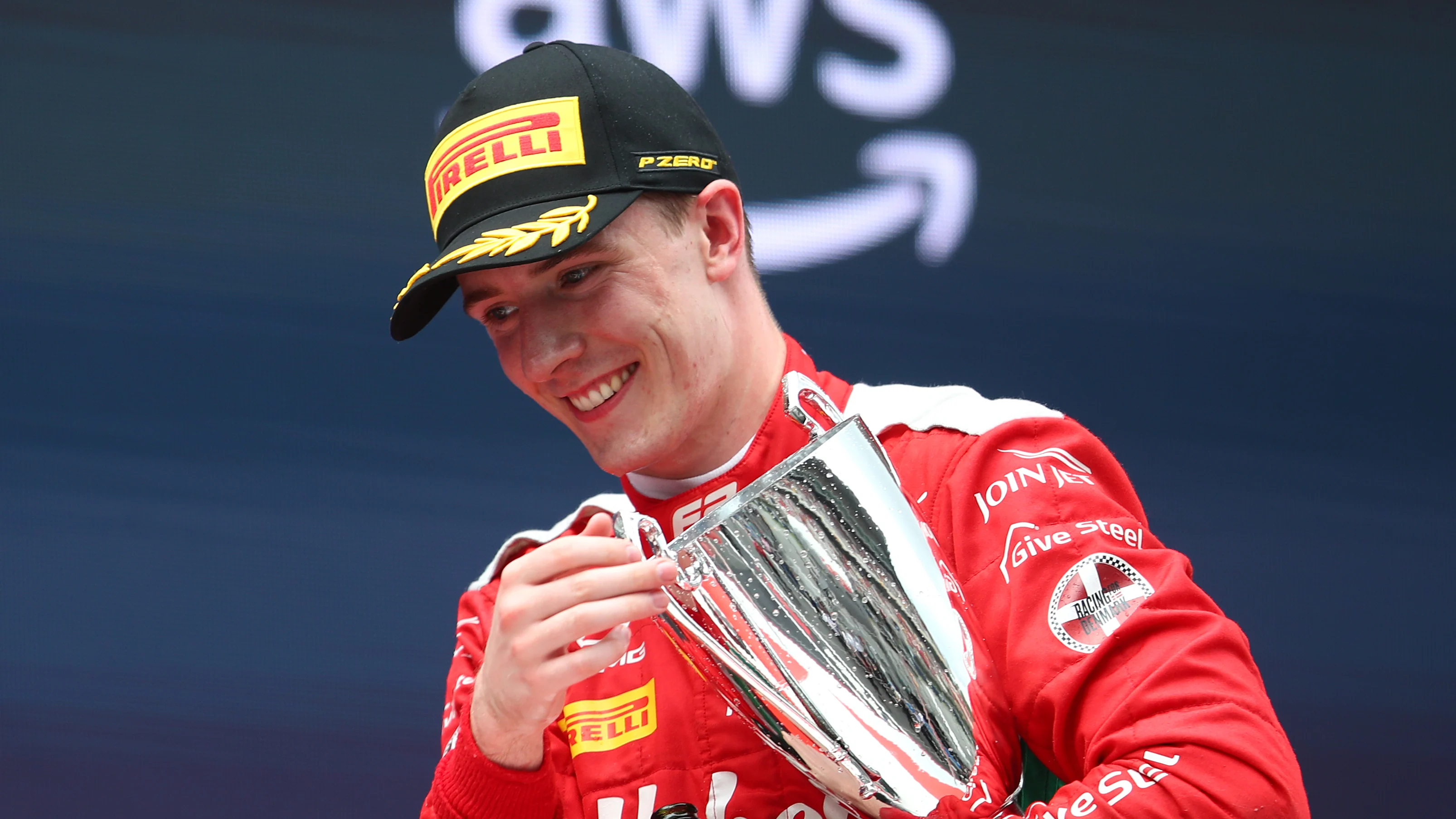 BARCELONA, SPAIN - JUNE 03: Race winner Frederik Vesti of Denmark and PREMA Racing (7) celebrates