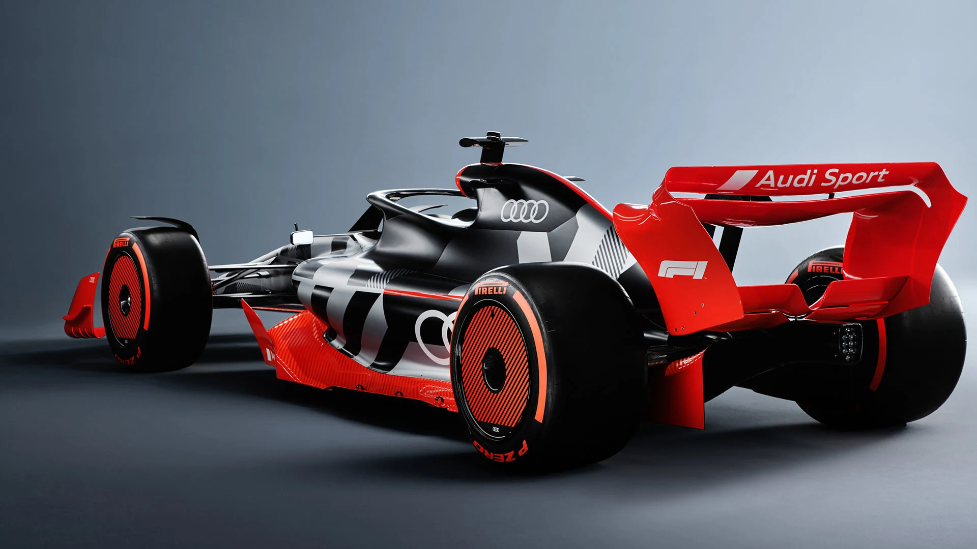 Audi’s eye-catching launch livery as seen on an F1 showcar