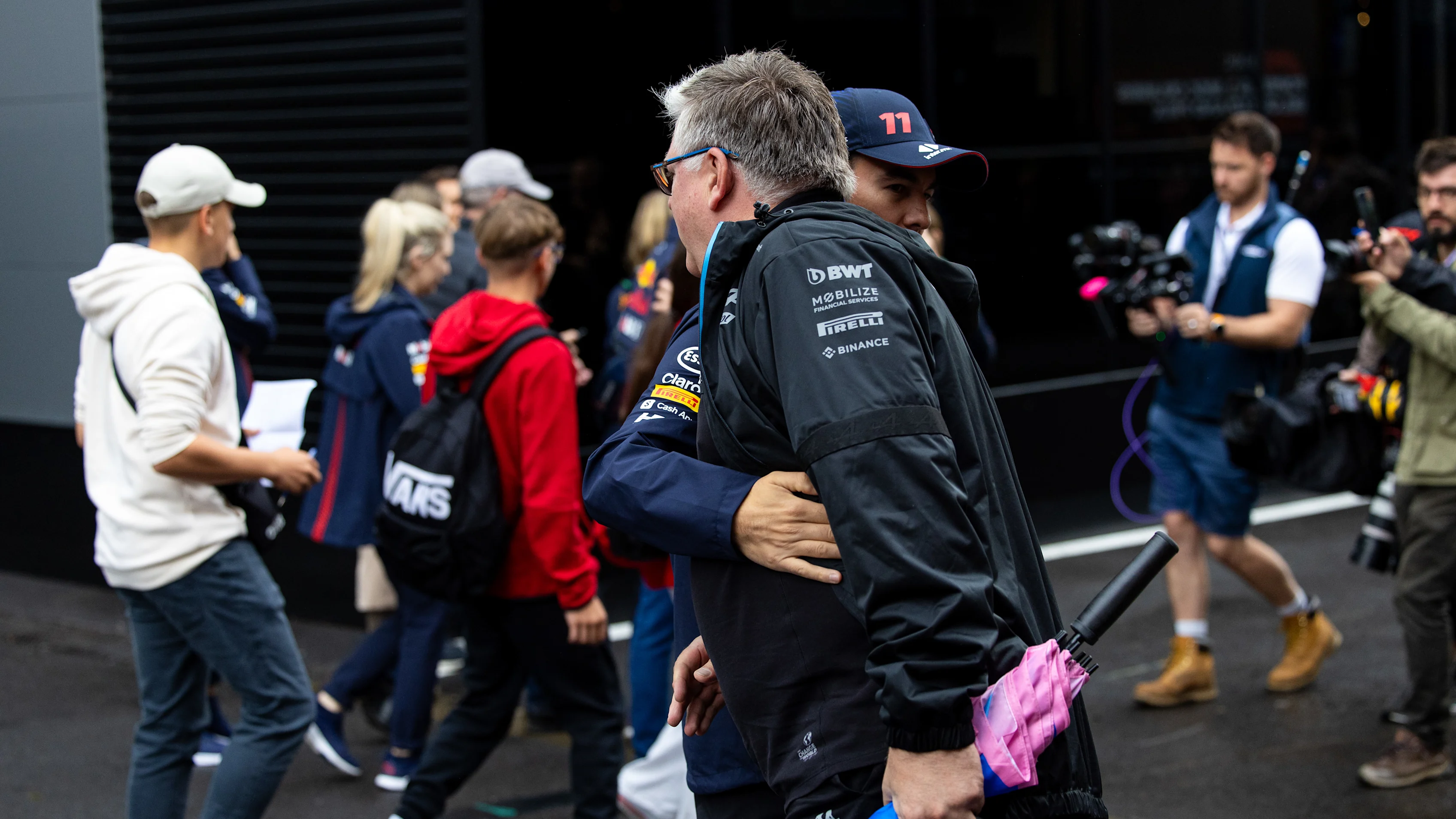 MONTREAL, QC - JUNE 08: Sergio Perez of Mexico and Force India talks with Otmar Szafnauer, Chief