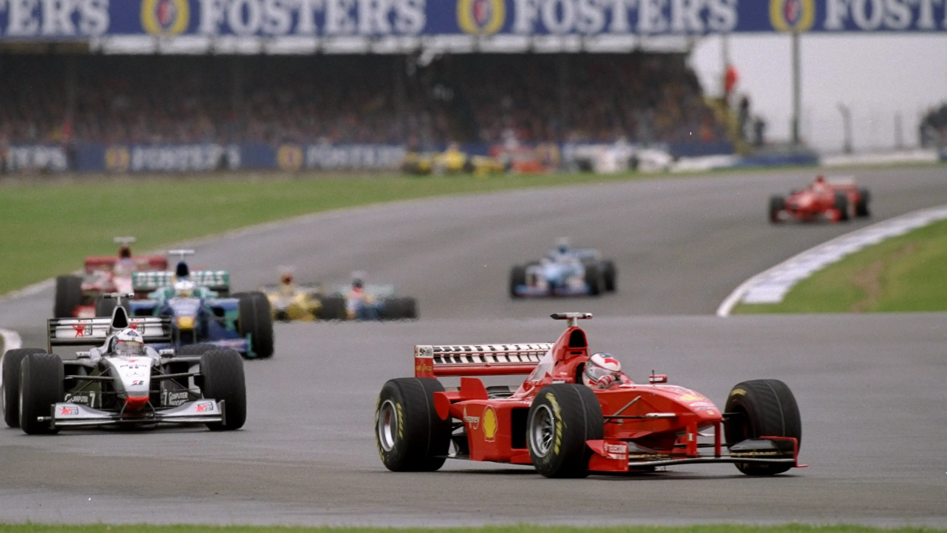 12 Jul 1998: Michael Schumacher of Germany in action in his Ferrari during the British Grand Prix