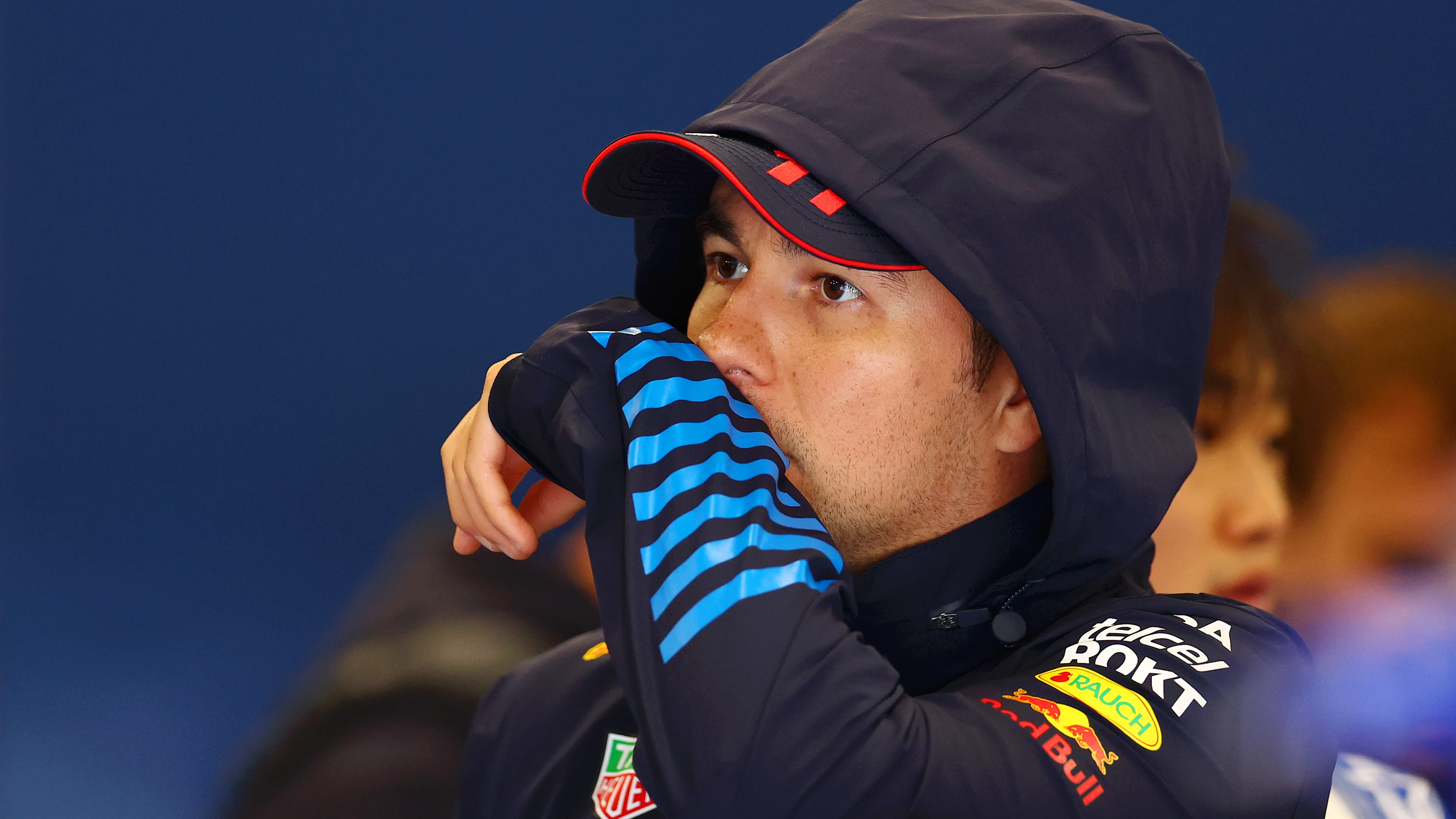 NORTHAMPTON, ENGLAND - JULY 07: Sergio Perez of Mexico and Oracle Red Bull Racing prepares to drive