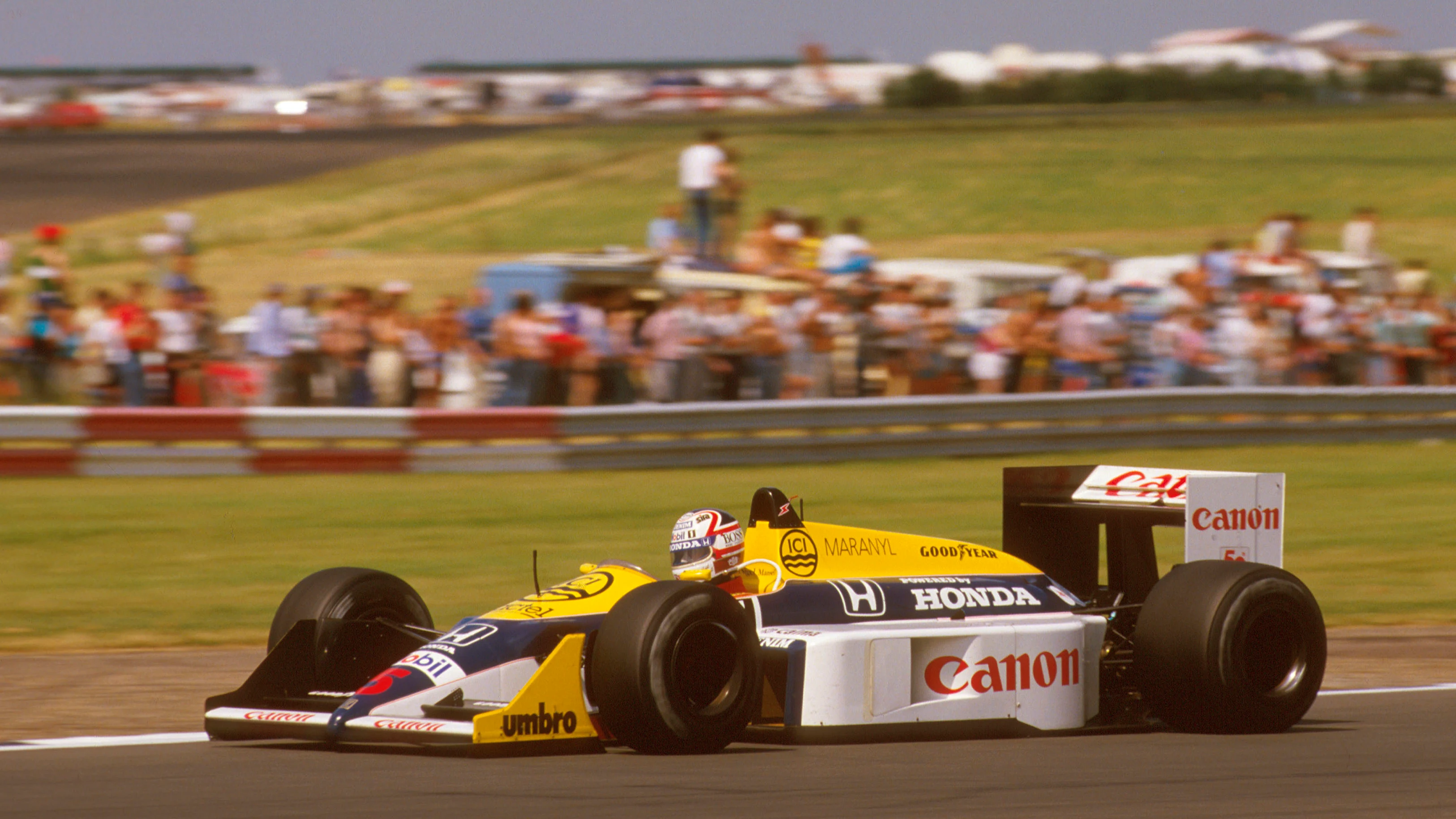 1987 British Grand Prix. Silverstone, England. 10-12 July 1987. Nigel Mansell (Williams FW11B