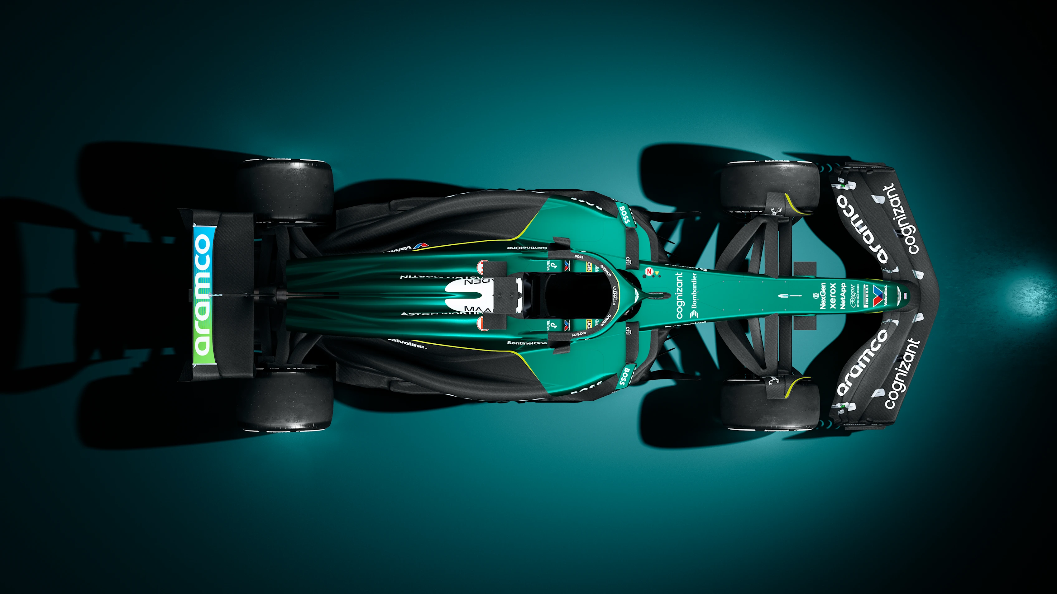 CGI static renders of the AMR25 reveal, Feb 23, 2025.
