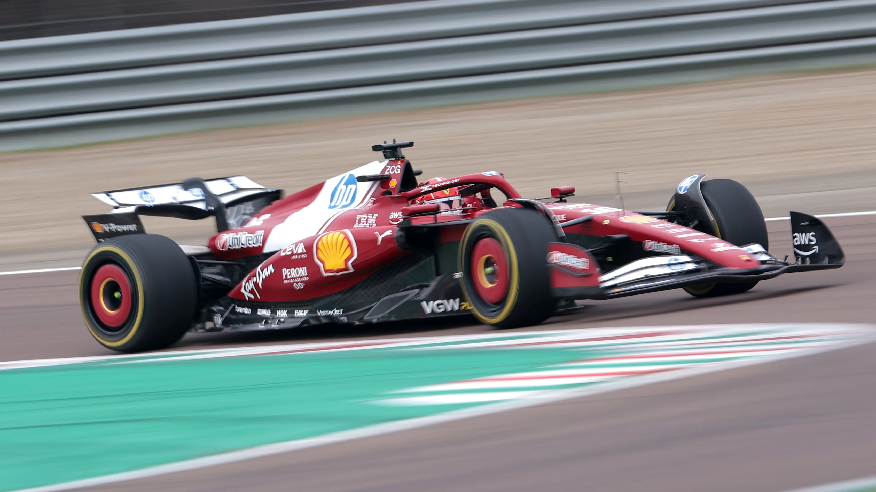 FIORANO MODENESE, ITALY - FEBRUARY 19: Charles Leclerc of Monaco driving the (16) Scuderia Ferrari
