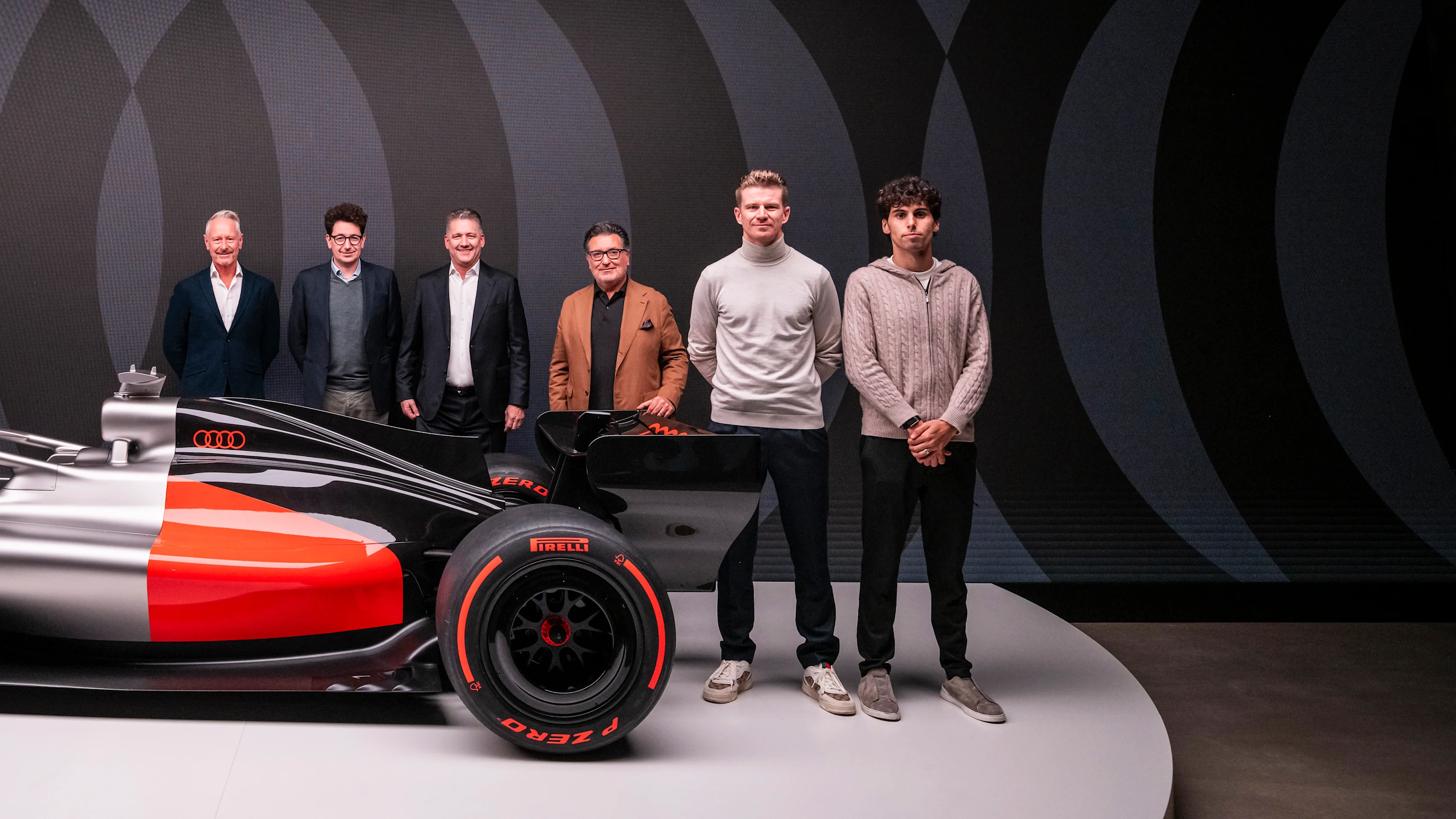 Team Principal Jonathan Wheatley, Head of Audi F1 Project Mattia Binotto, Audi CEO Gernot Döllner,