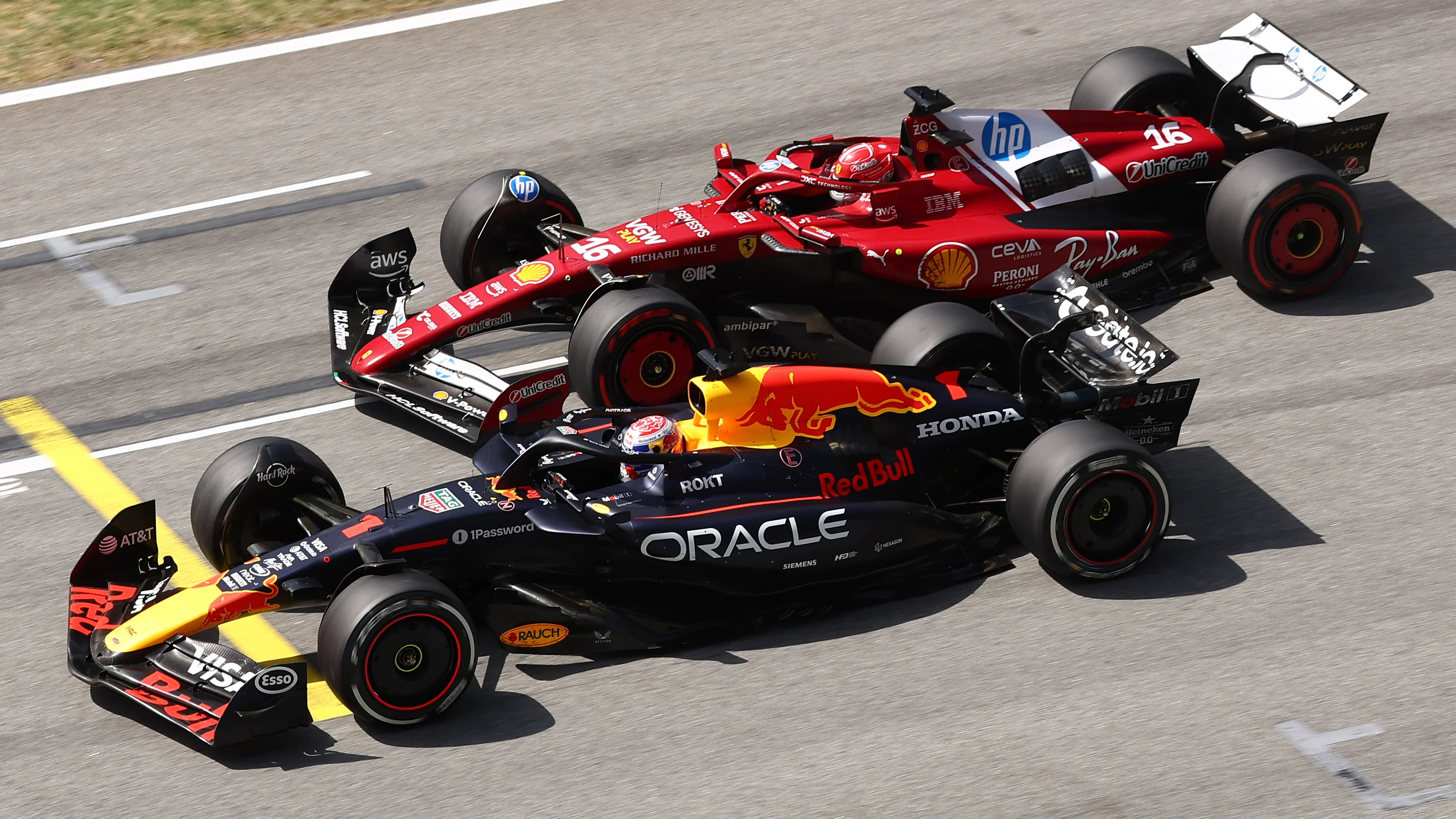 BARCELONA, SPAIN - JUNE 01: Charles Leclerc of Monaco driving the (16) Scuderia Ferrari SF-25 and