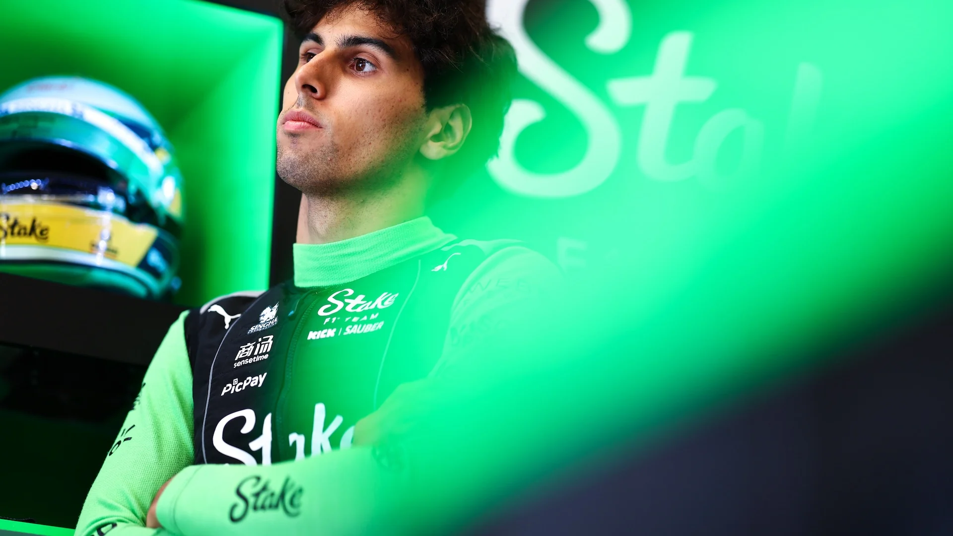 SPIELBERG, AUSTRIA - JUNE 28: Gabriel Bortoleto of Brazil and Stake F1 Team Kick Sauber looks on in