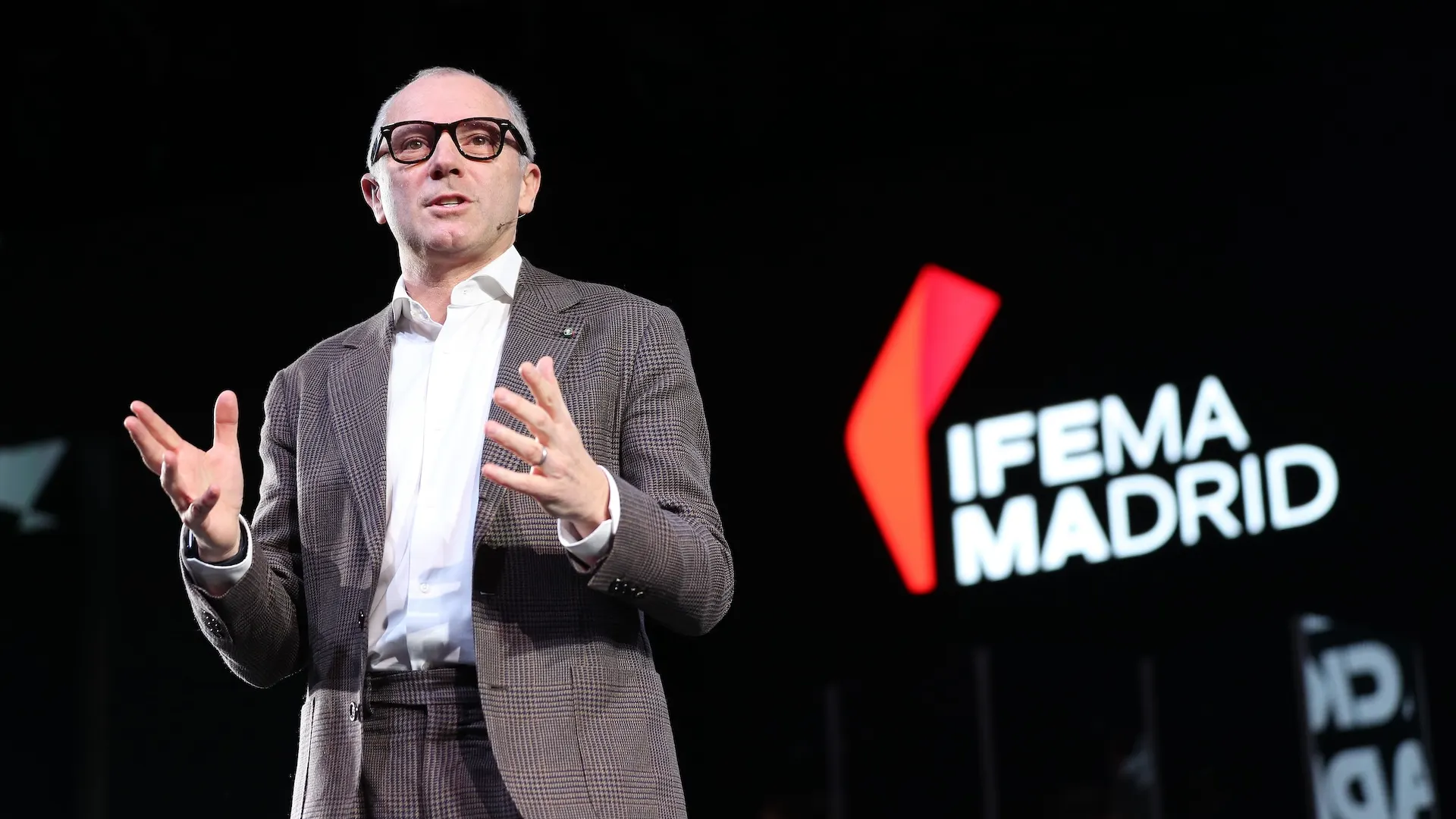 MADRID, SPAIN - JANUARY 23: CEO of Formula One Group Stefano Domenicali gives a speech during the
