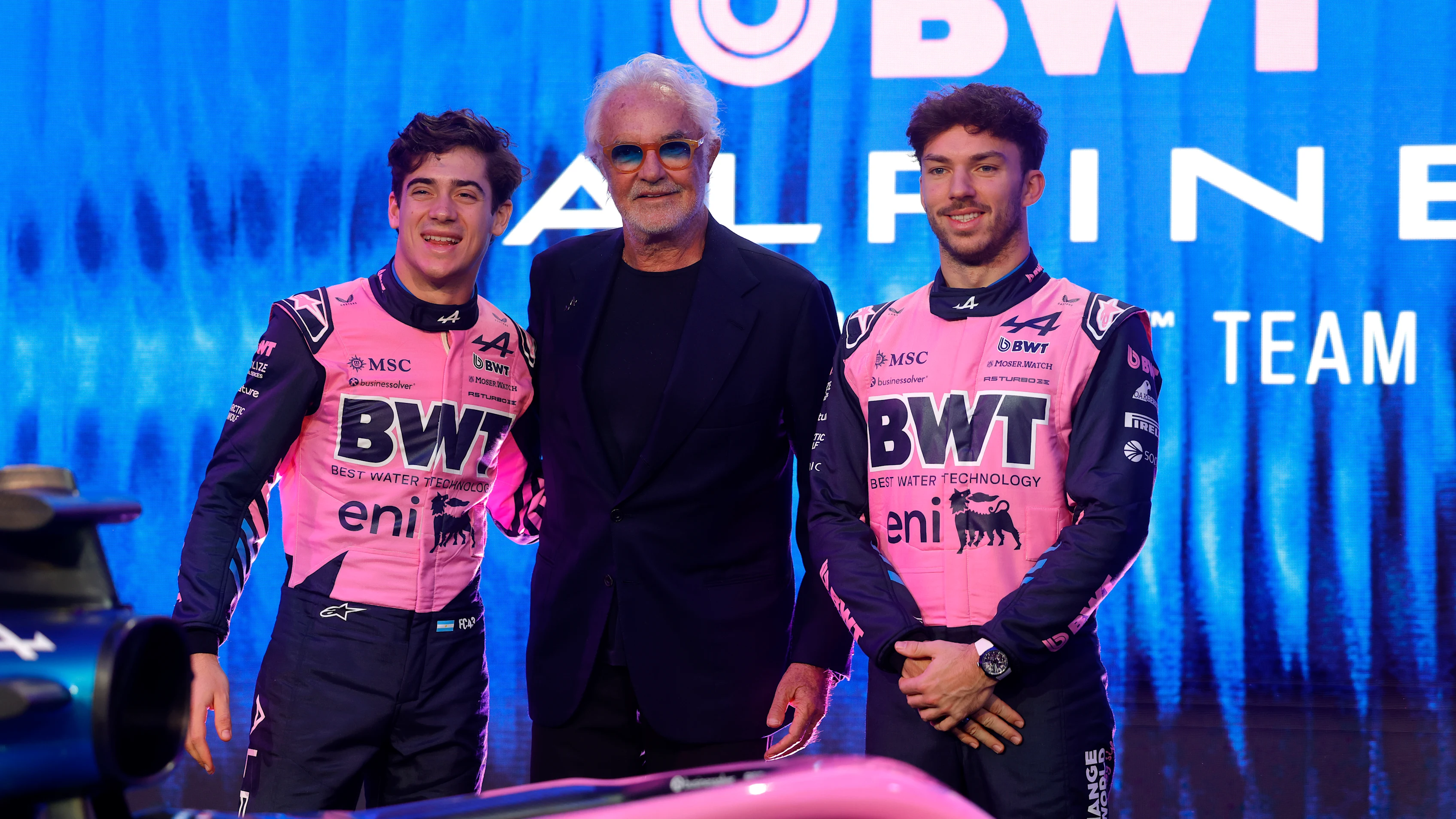BARCELONA, SPAIN - JANUARY 23: Flavio Briatore, Executive Advisor of Alpine F1, is joined on stage