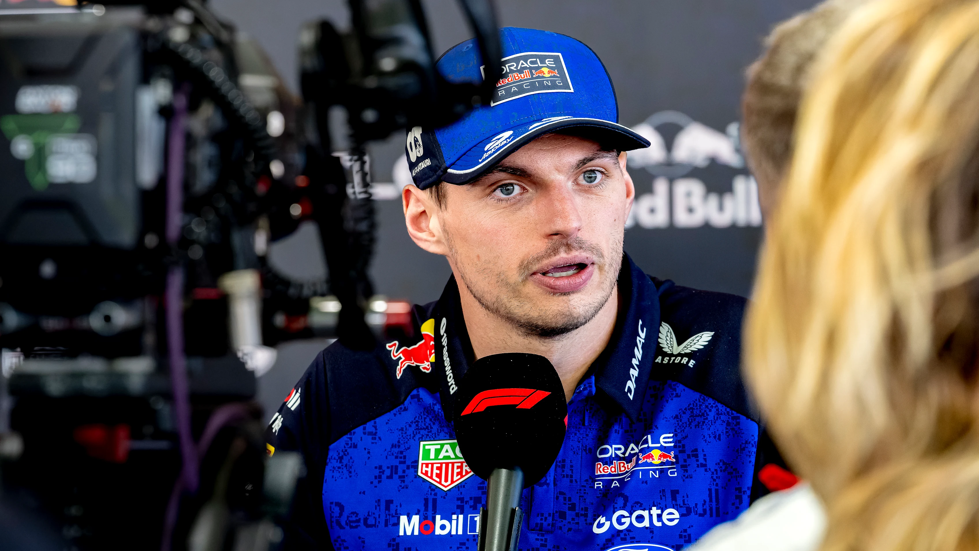 Formula 1 driver Max Verstappen of Oracle Red Bull Racing participates in a press conference at the