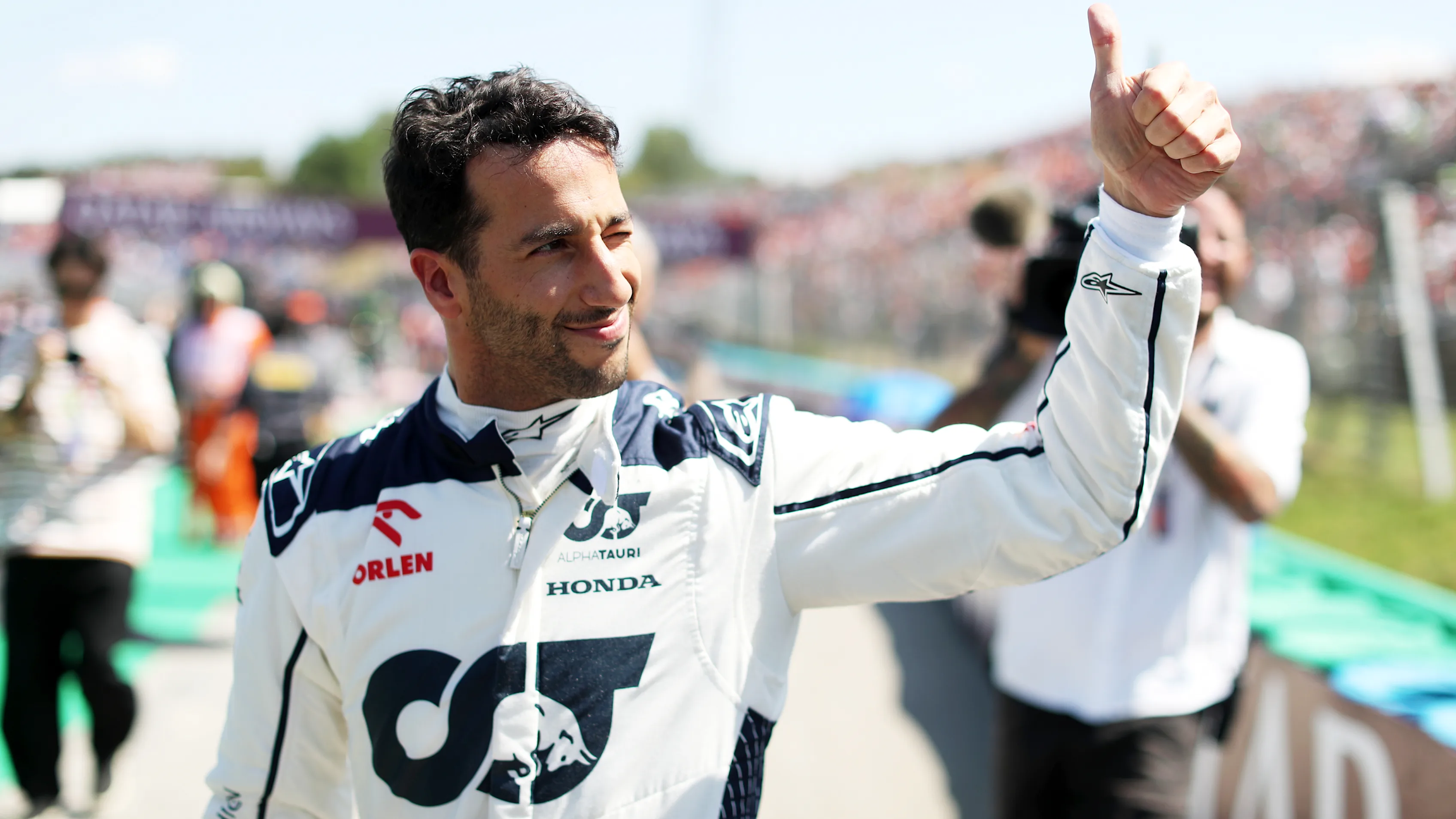 BUDAPEST, HUNGARY - JULY 23: Daniel Ricciardo of Australia and Scuderia AlphaTauri prepares to