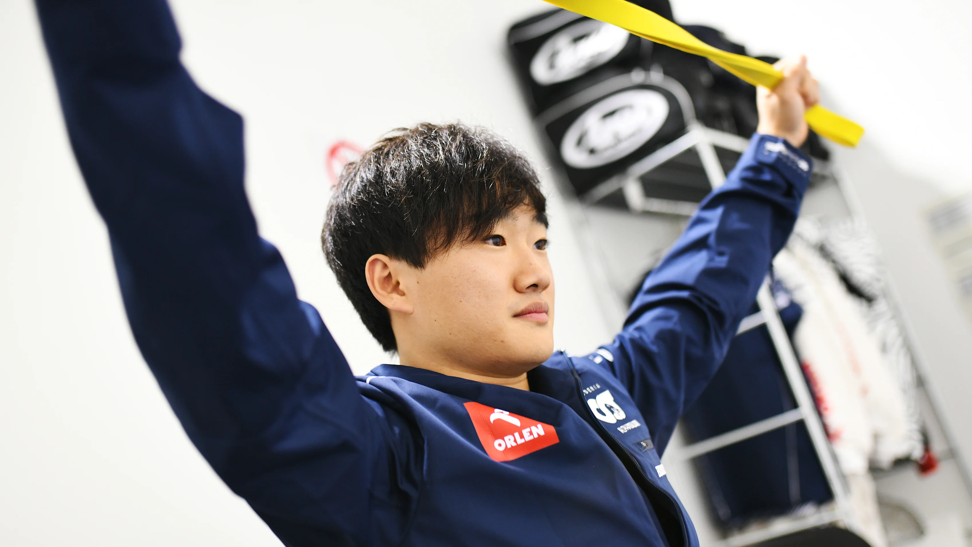 LAS VEGAS, NEVADA - NOVEMBER 16: Yuki Tsunoda of Japan and Scuderia AlphaTauri prepares to drive