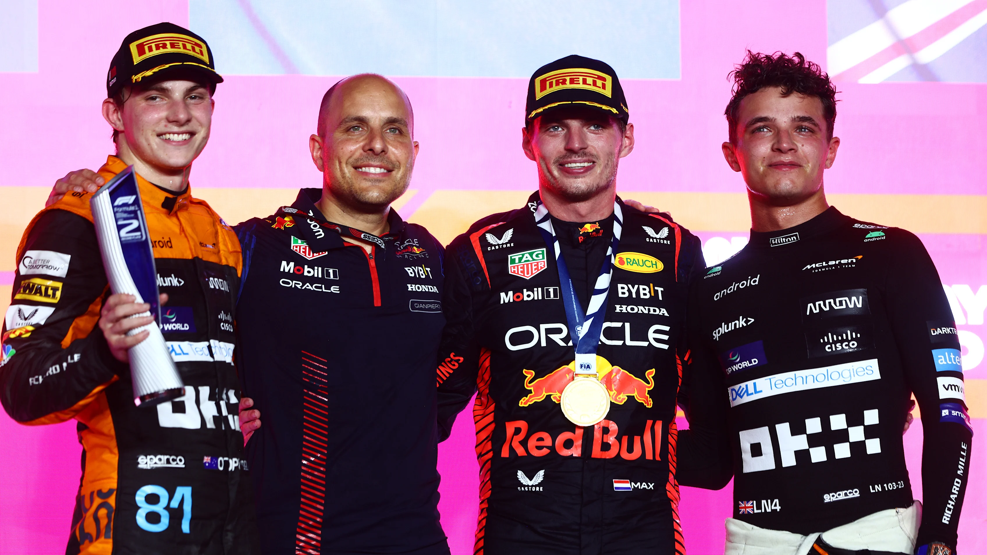 LUSAIL CITY, QATAR - OCTOBER 08: Max Verstappen of the Netherlands driving the (1) Oracle Red Bull