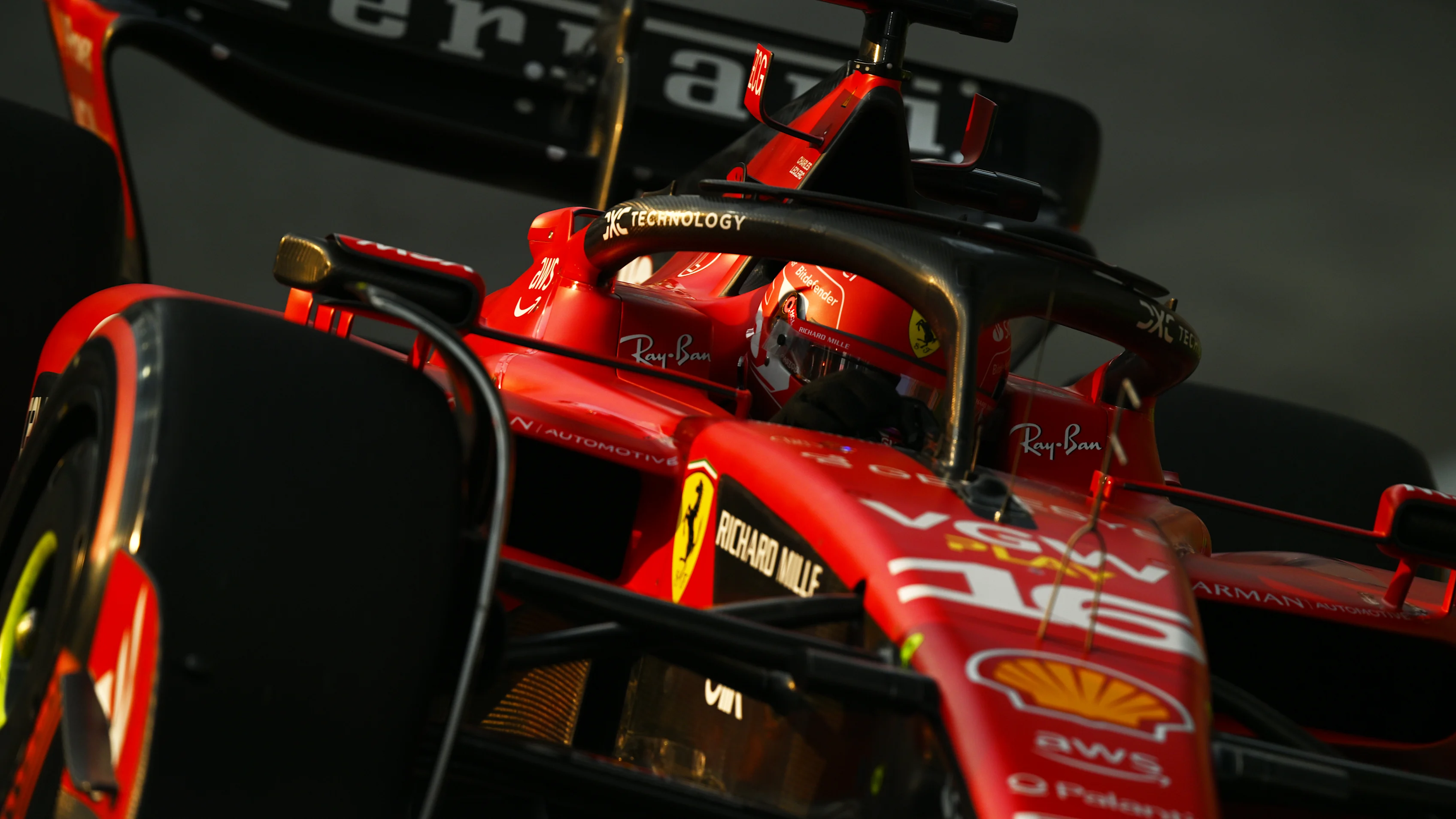 SINGAPORE, SINGAPORE - SEPTEMBER 15: Charles Leclerc of Monaco driving the (16) Ferrari SF-23 on