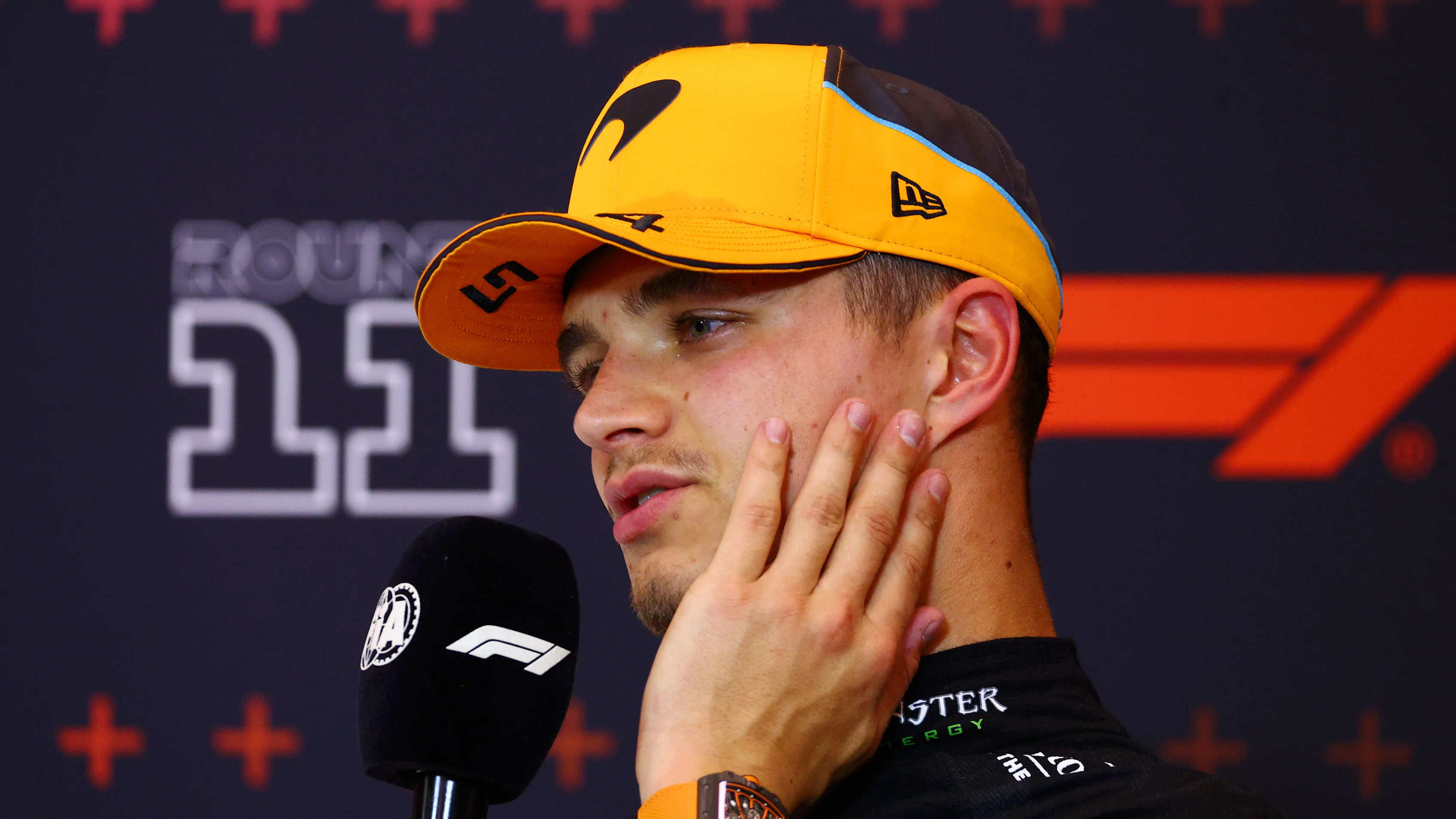 SPIELBERG, AUSTRIA - JUNE 29: Third placed Lando Norris of Great Britain and McLaren attends the