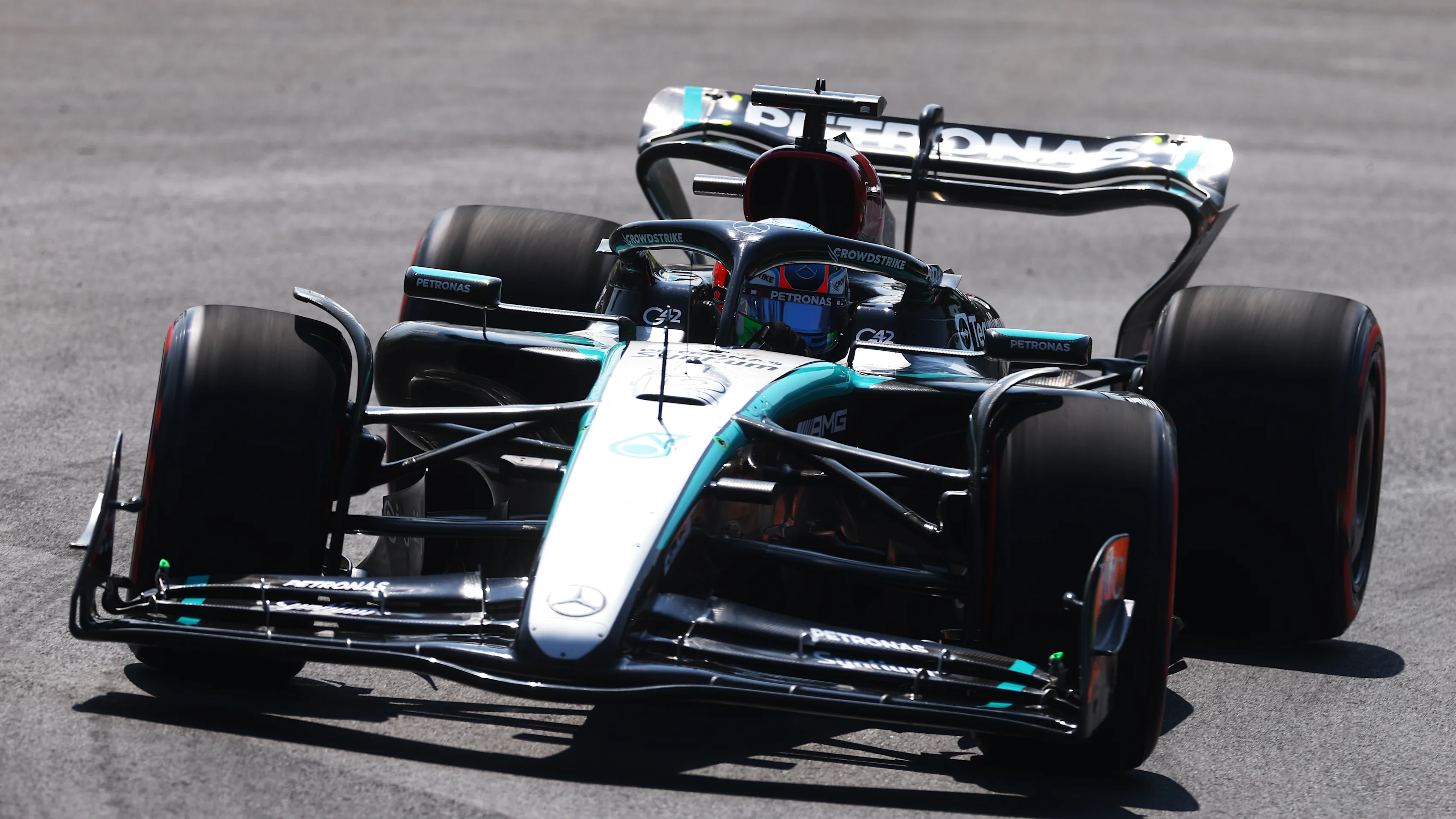 MONZA, ITALY - AUGUST 30: Andrea Kimi Antonelli of Italy driving the (12) Mercedes AMG Petronas F1