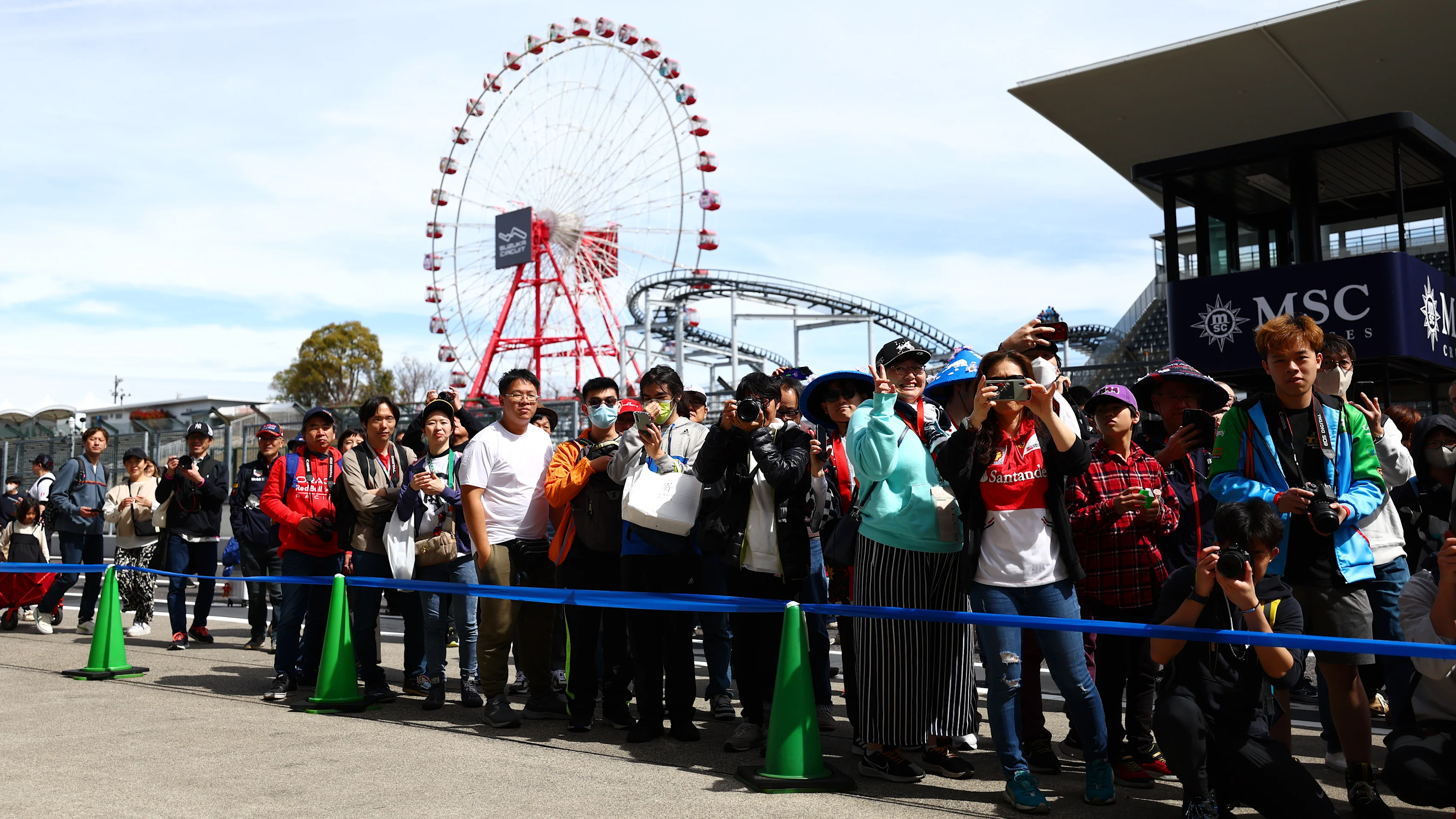 SUZUKA, JAPAN - APRIL 04: Fans enjoy the pitlane walk during previews ahead of the F1 Grand Prix of