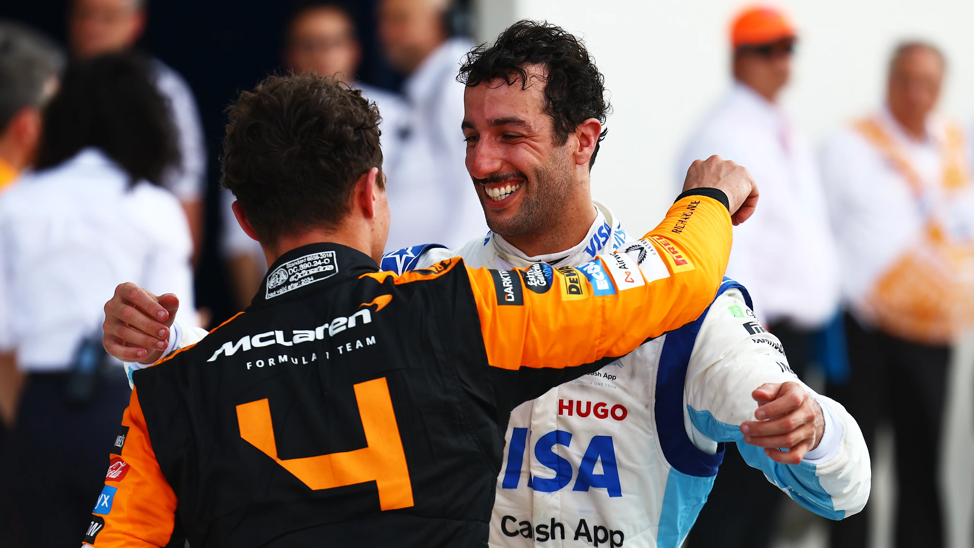MIAMI, FLORIDA - MAY 05: Race winner Lando Norris of Great Britain and McLaren celebrates with