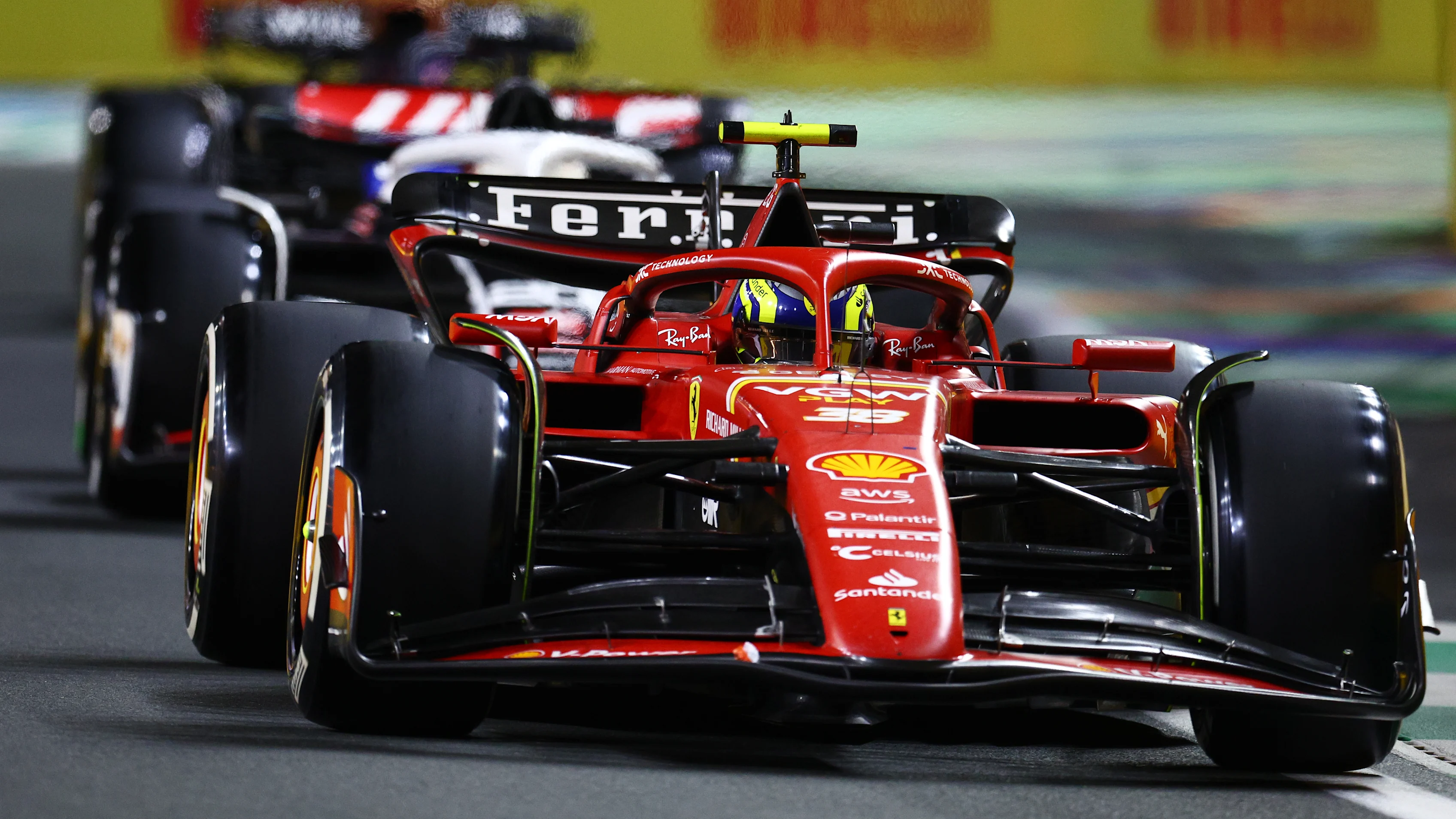 JEDDAH, SAUDI ARABIA - MARCH 09: Oliver Bearman of Great Britain driving the (38) Ferrari SF-24 on