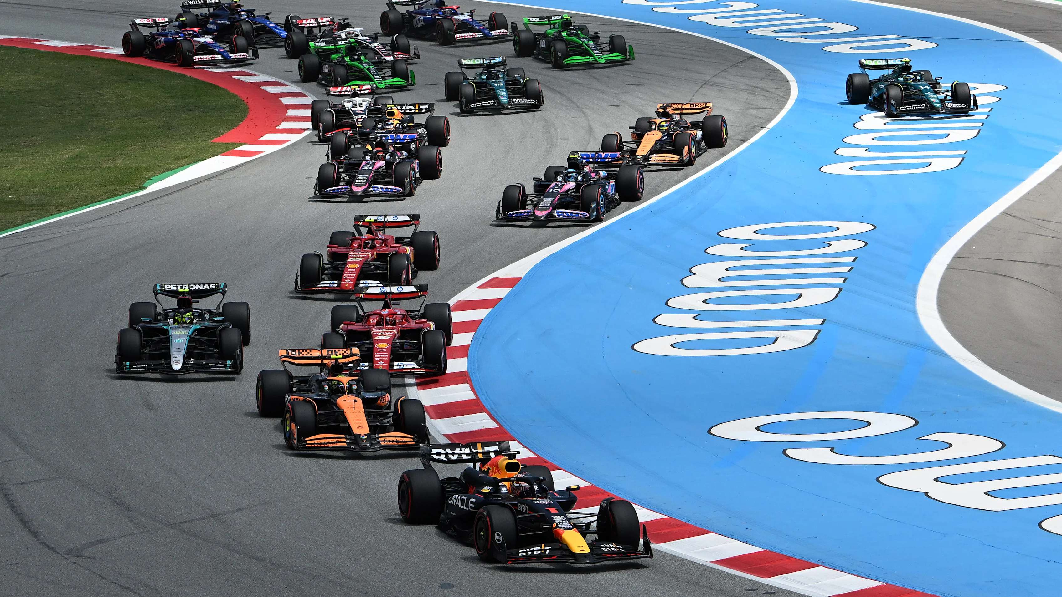BARCELONA, SPAIN - JUNE 23: Max Verstappen of the Netherlands driving the (1) Oracle Red Bull