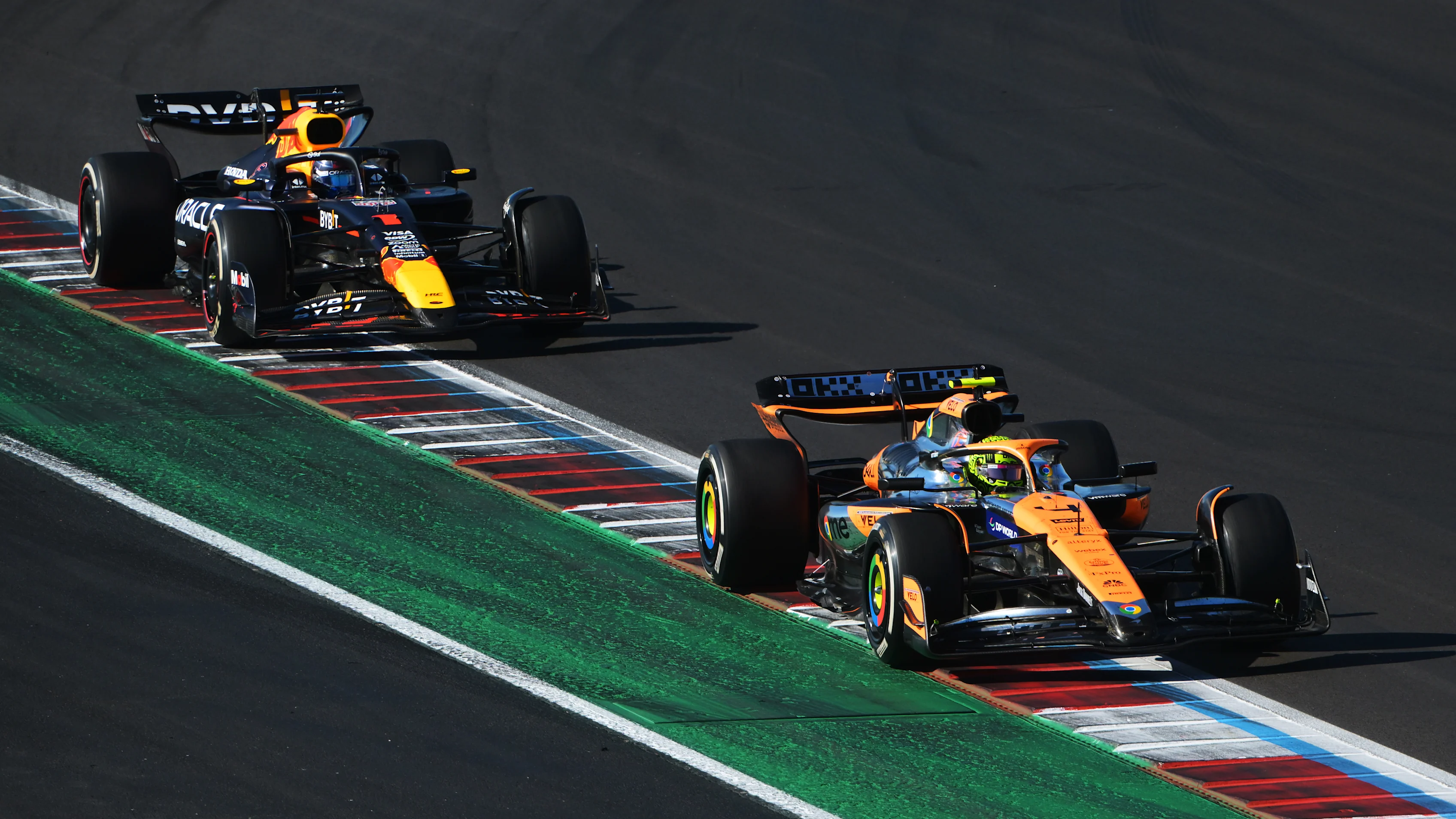 AUSTIN, TEXAS - OCTOBER 20: Lando Norris of Great Britain driving the (4) McLaren MCL38 Mercedes