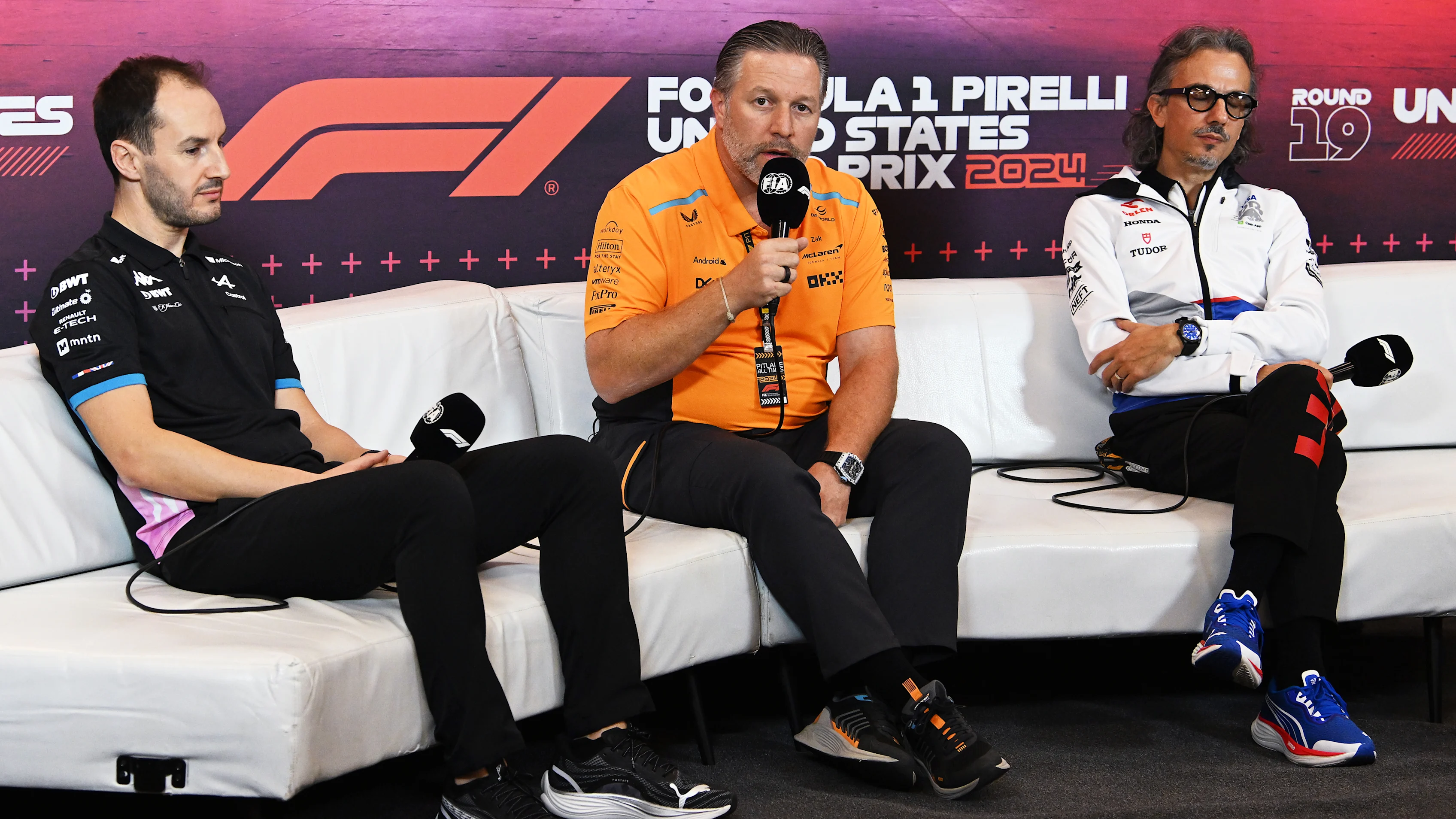 AUSTIN, TEXAS - OCTOBER 18: Oliver Oakes, Team Principal of Alpine F1, McLaren Chief Executive