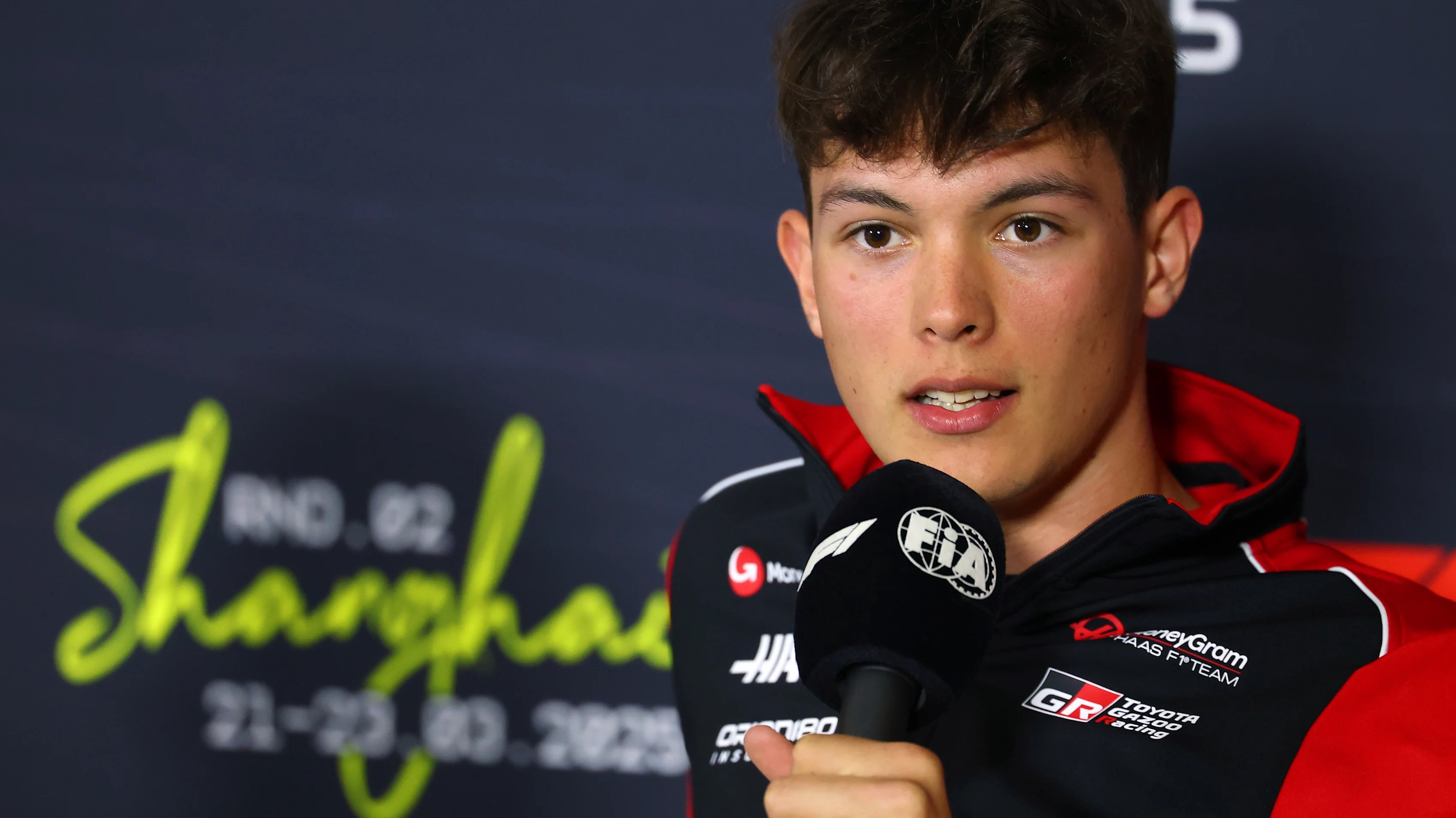 SHANGHAI, CHINA - MARCH 20: Oliver Bearman of Great Britain and Haas F1 in the Drivers Press