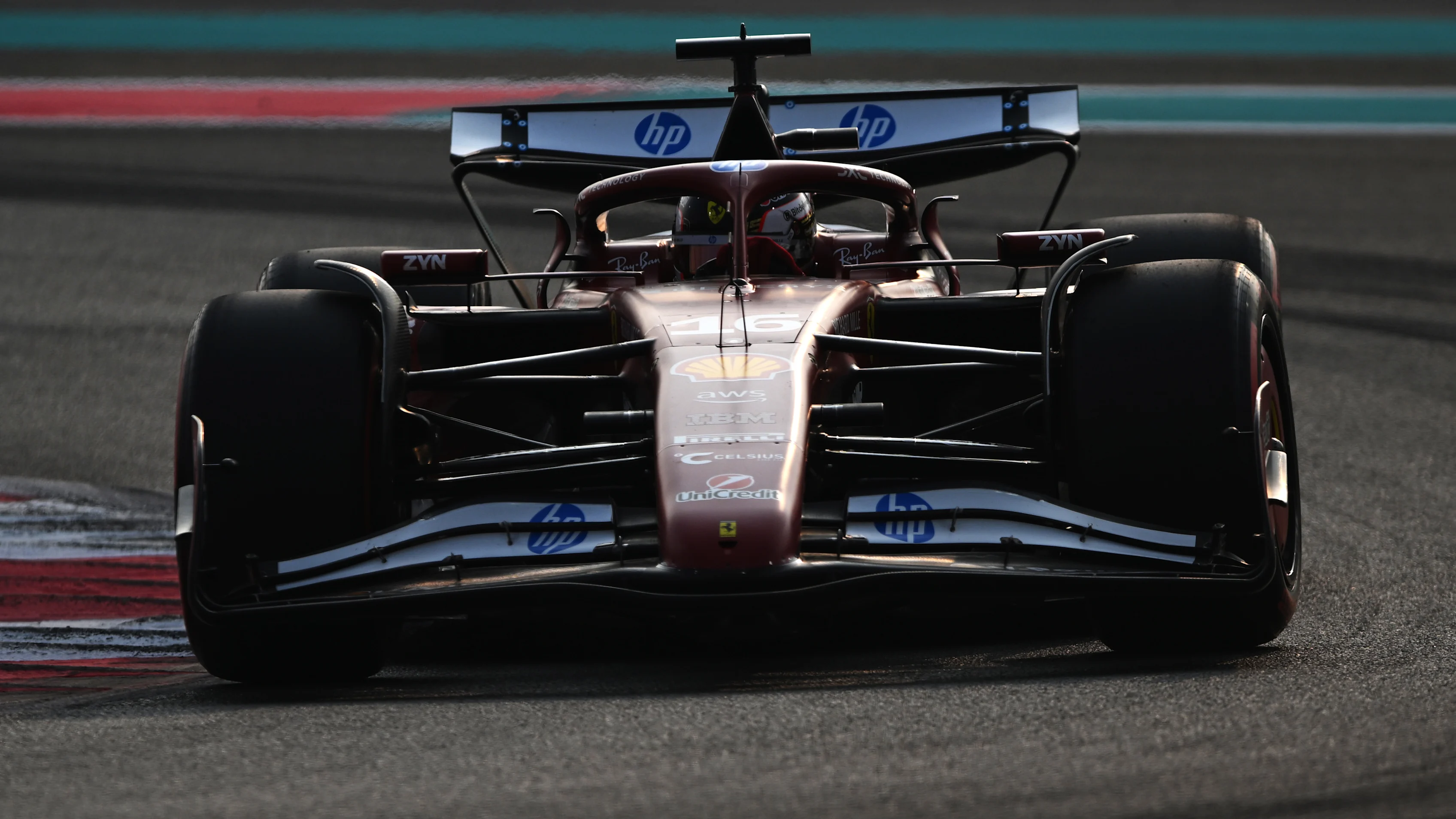 ABU DHABI, UNITED ARAB EMIRATES - DECEMBER 06: Charles Leclerc of Monaco driving the (16) Scuderia Ferrari SF-25 on track during final practice ahead of the F1 Grand Prix of Abu Dhabi at Yas Marina Circuit on December 06, 2025 in Abu Dhabi, United Arab Emirates. (Photo by Rudy Carezzevoli/Getty Images)